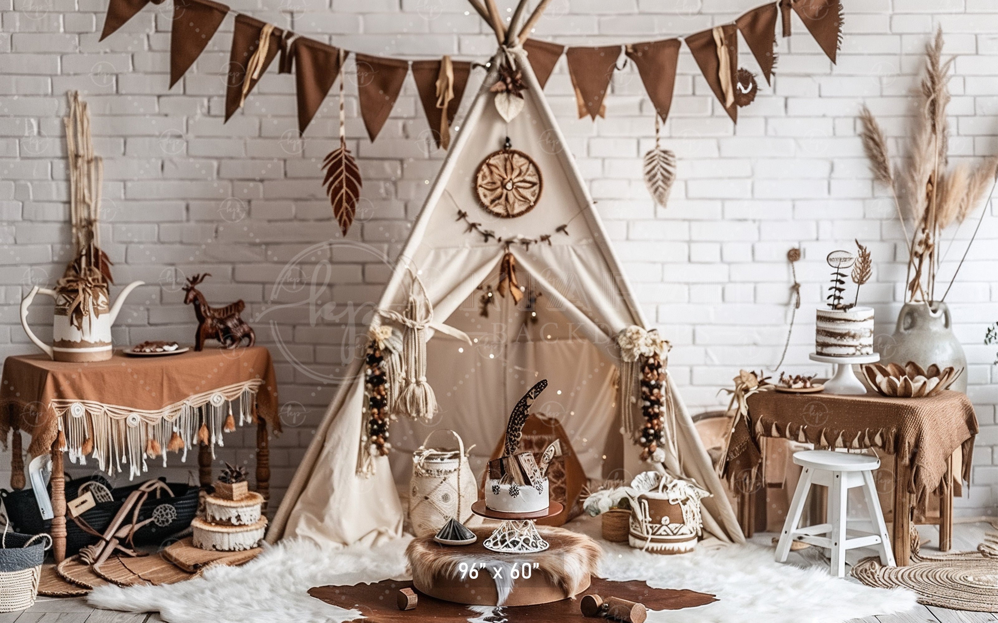 Boho Tribal Teepee Backdrop