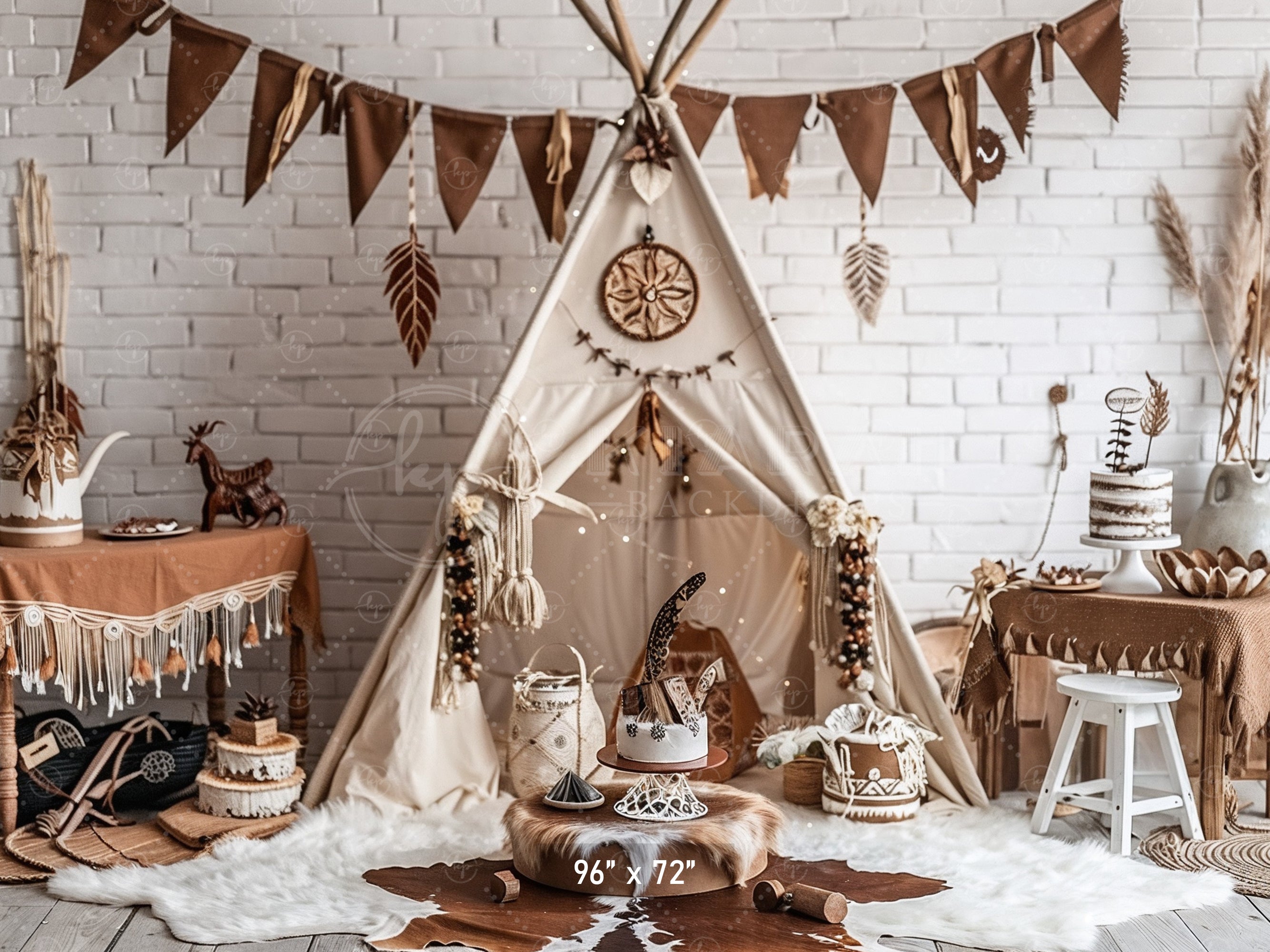 Boho Tribal Teepee Backdrop