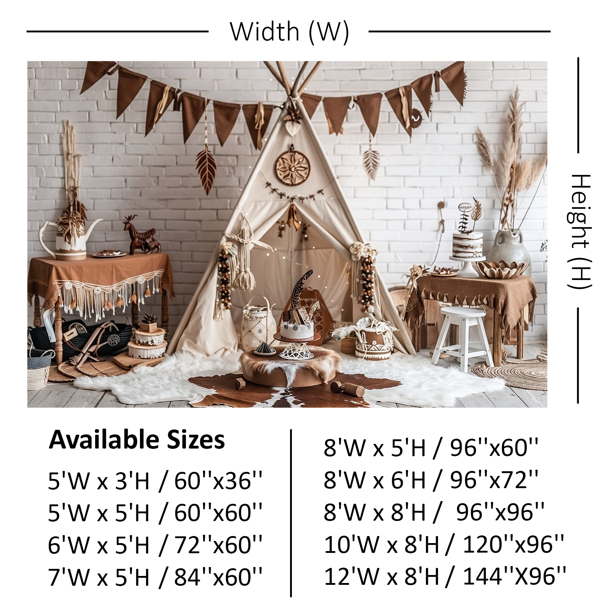 Boho Tribal Teepee Backdrop