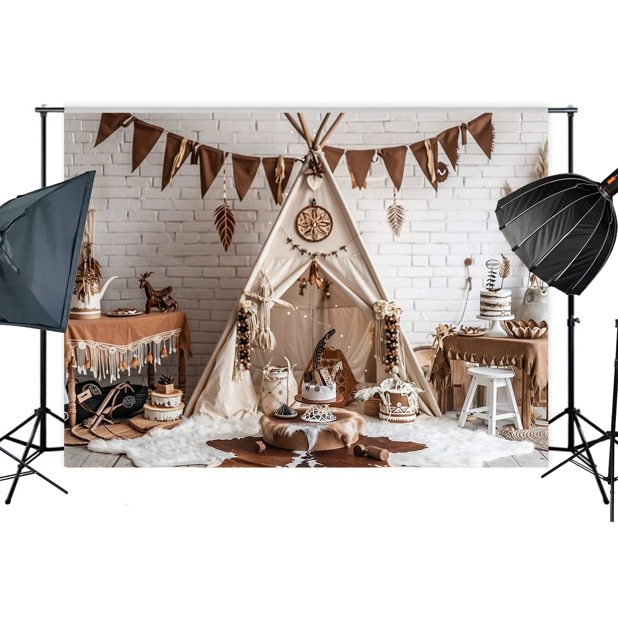 Boho Tribal Teepee Backdrop