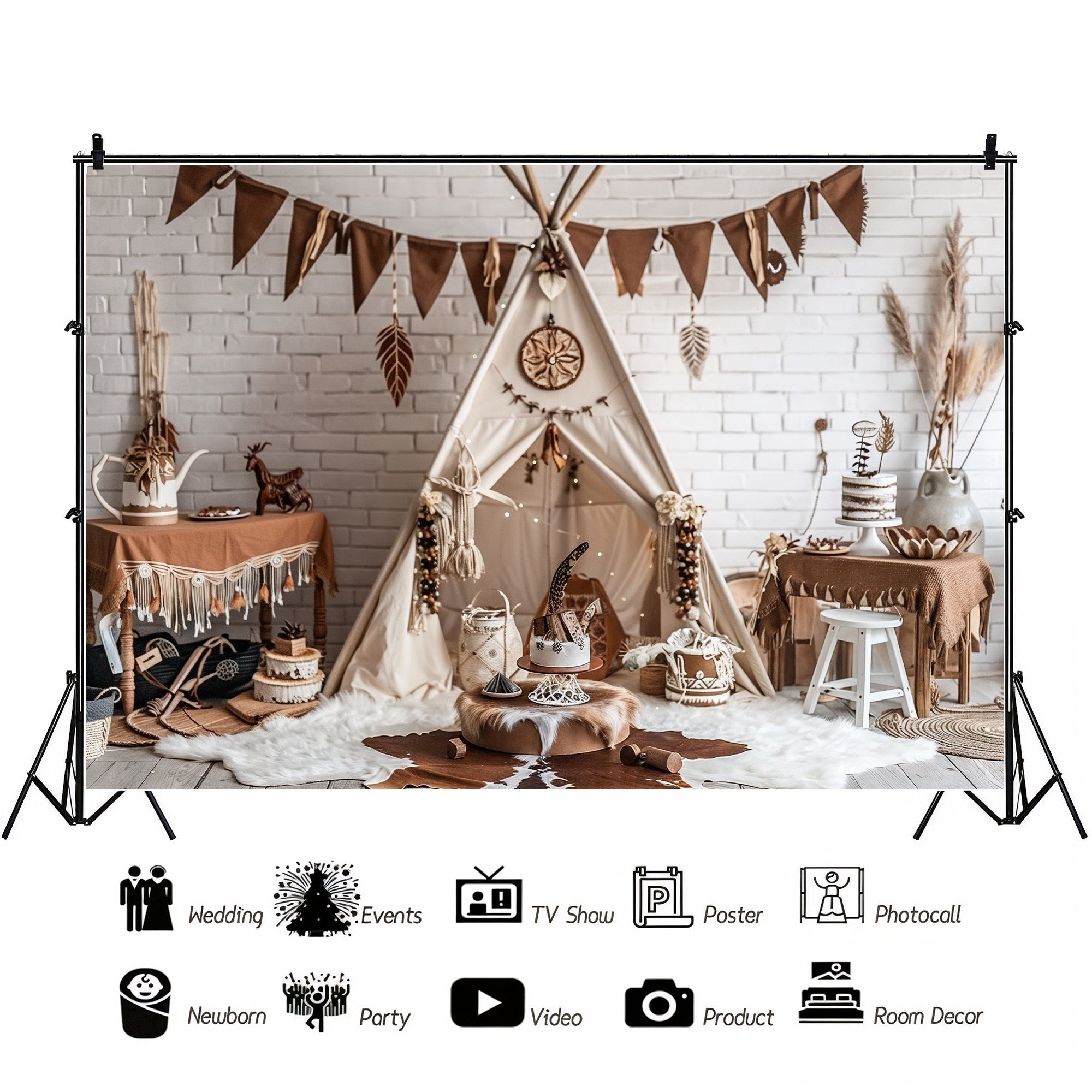 Boho Tribal Teepee Backdrop