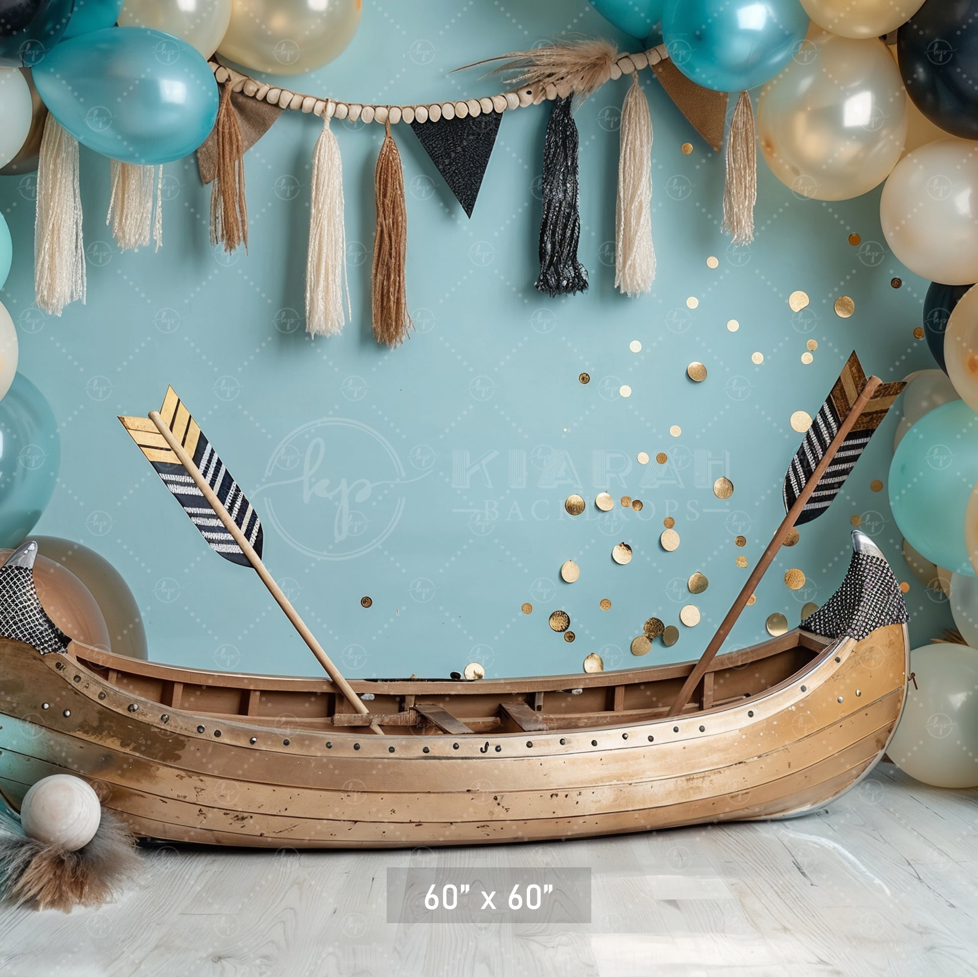 Nautical Adventure Canoe Backdrop