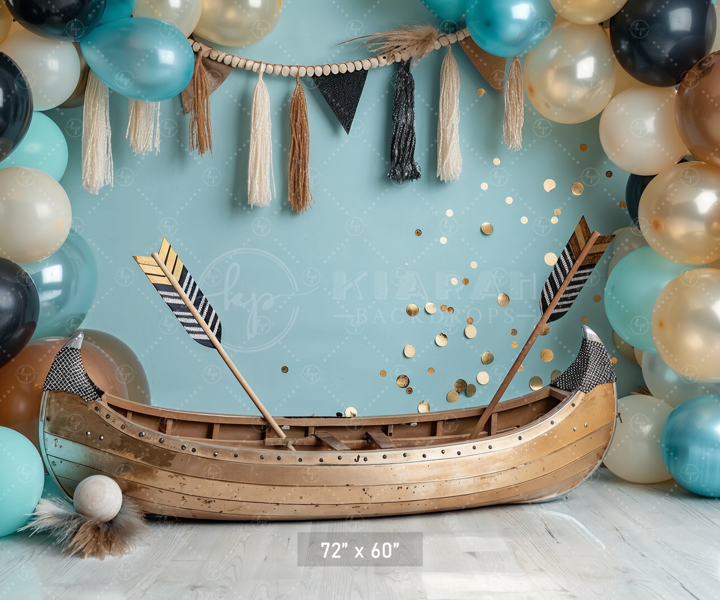 Nautical Adventure Canoe Backdrop