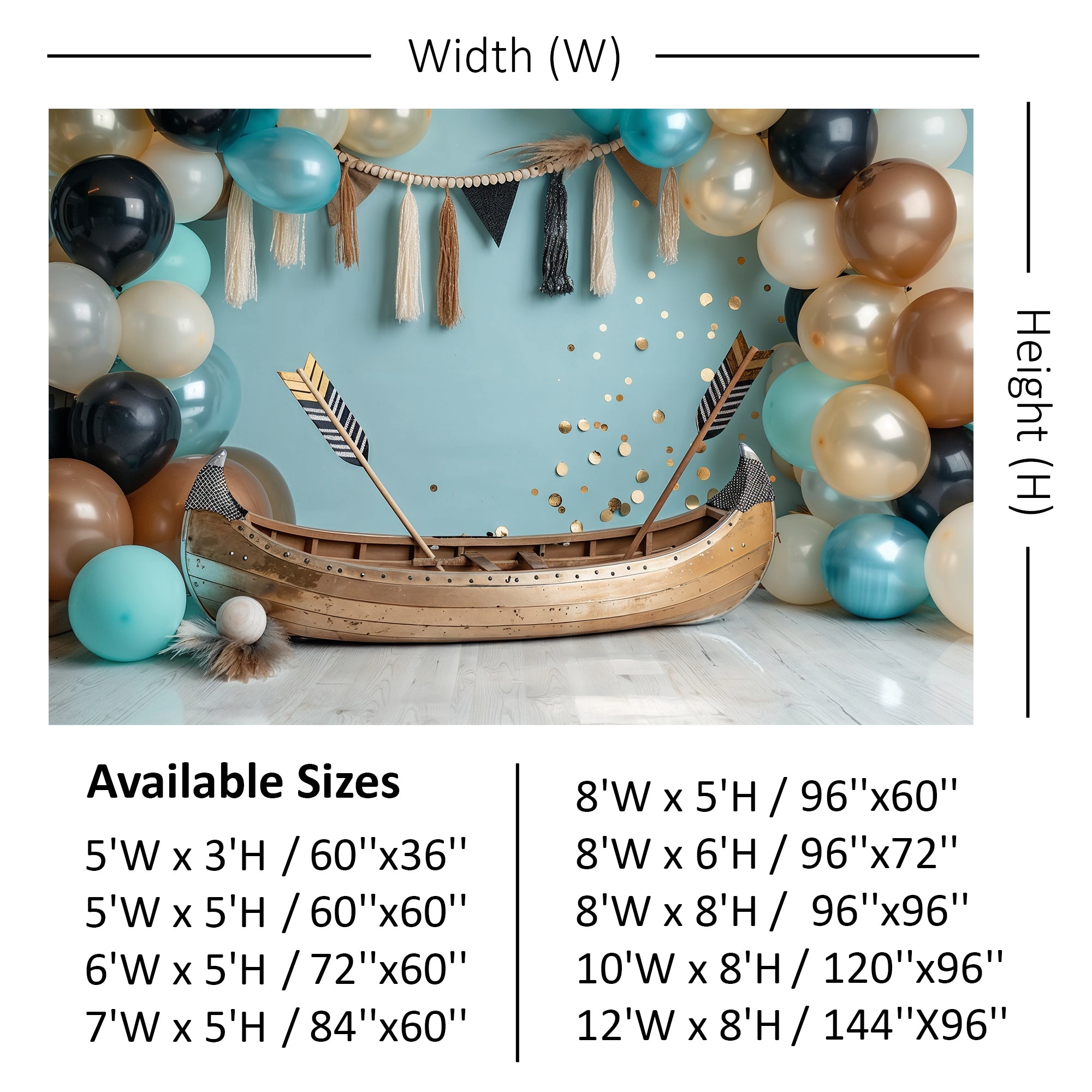 Nautical Adventure Canoe Backdrop