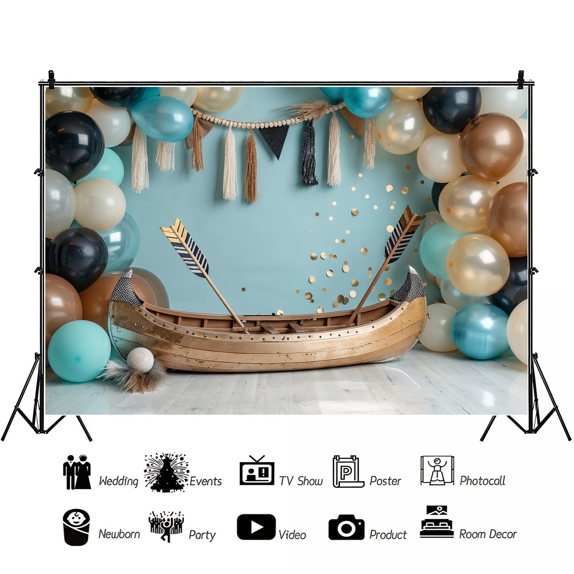 Nautical Adventure Canoe Backdrop