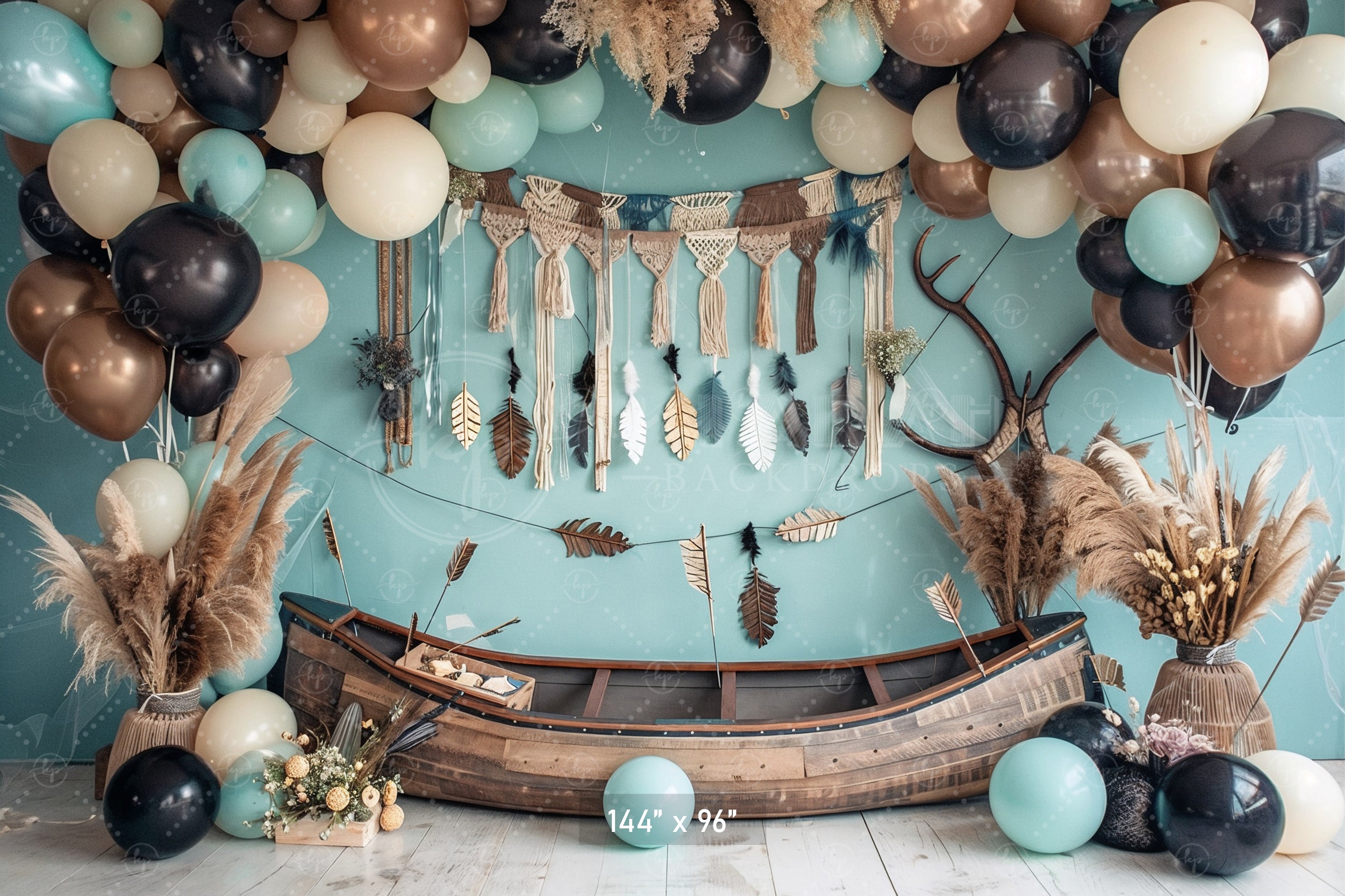 Rustic Boho Canoe Backdrop