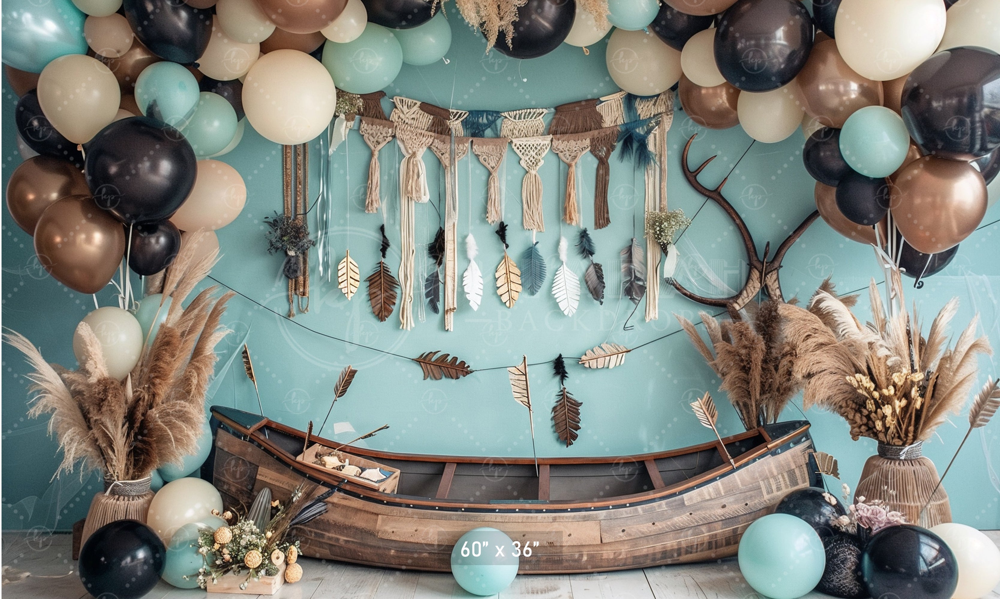 Rustic Boho Canoe Backdrop