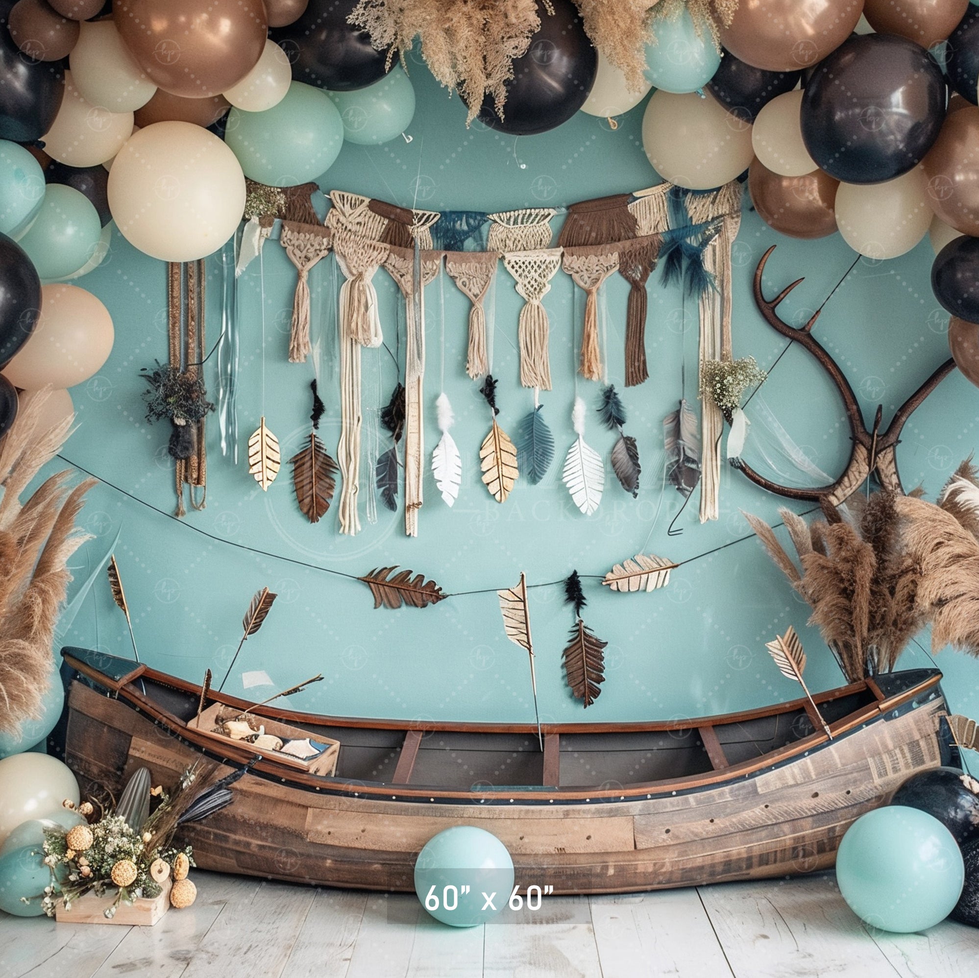 Rustic Boho Canoe Backdrop