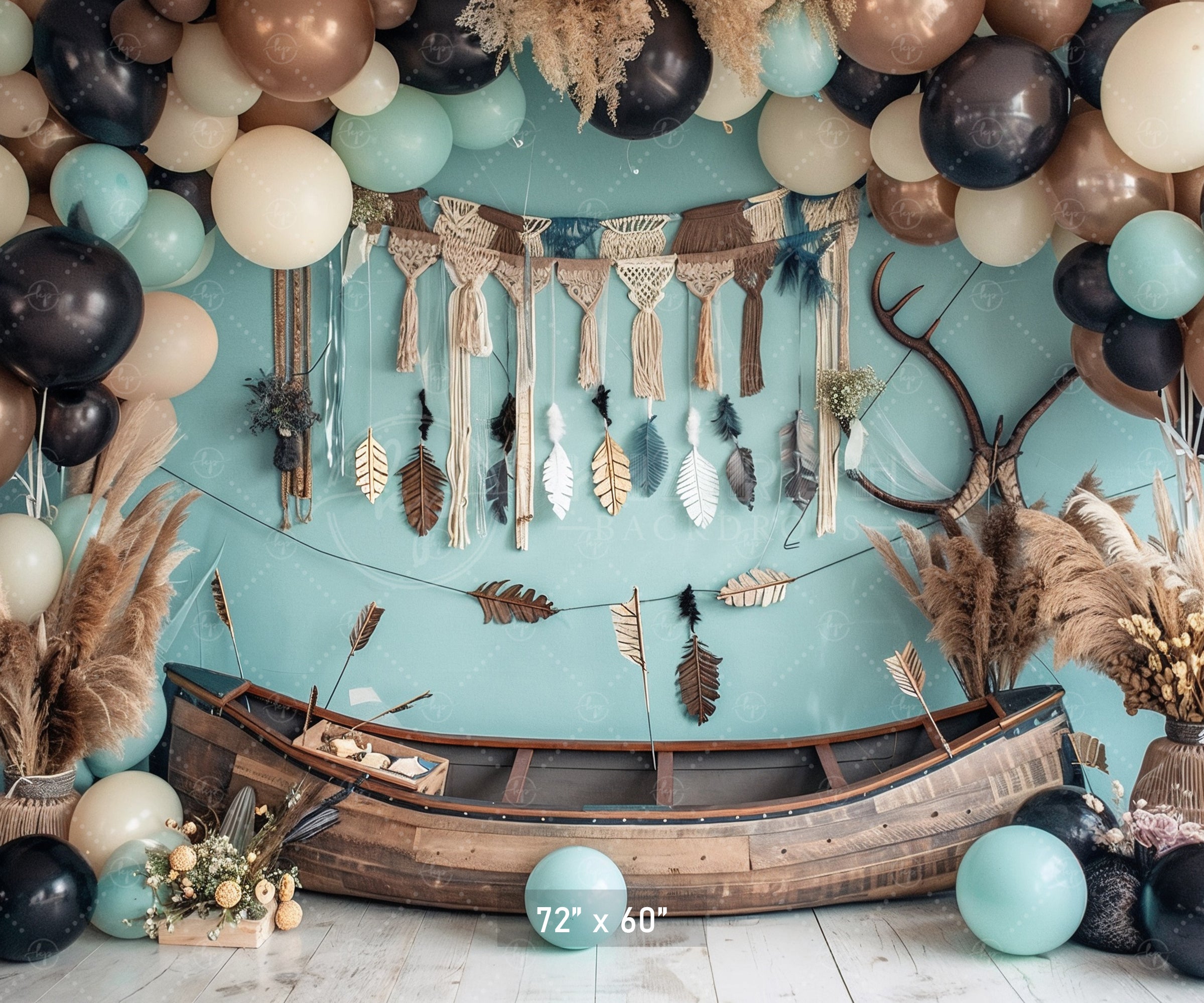 Rustic Boho Canoe Backdrop