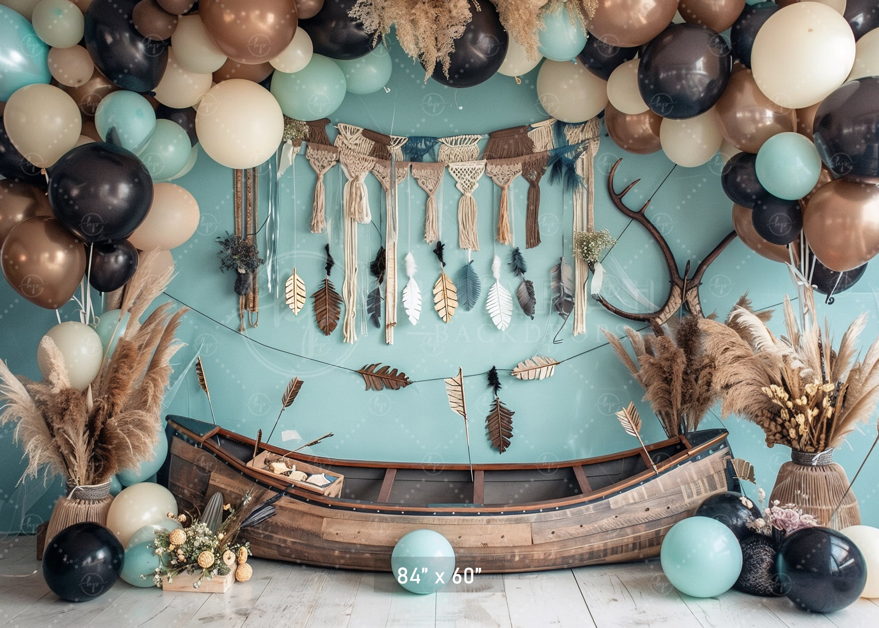Rustic Boho Canoe Backdrop