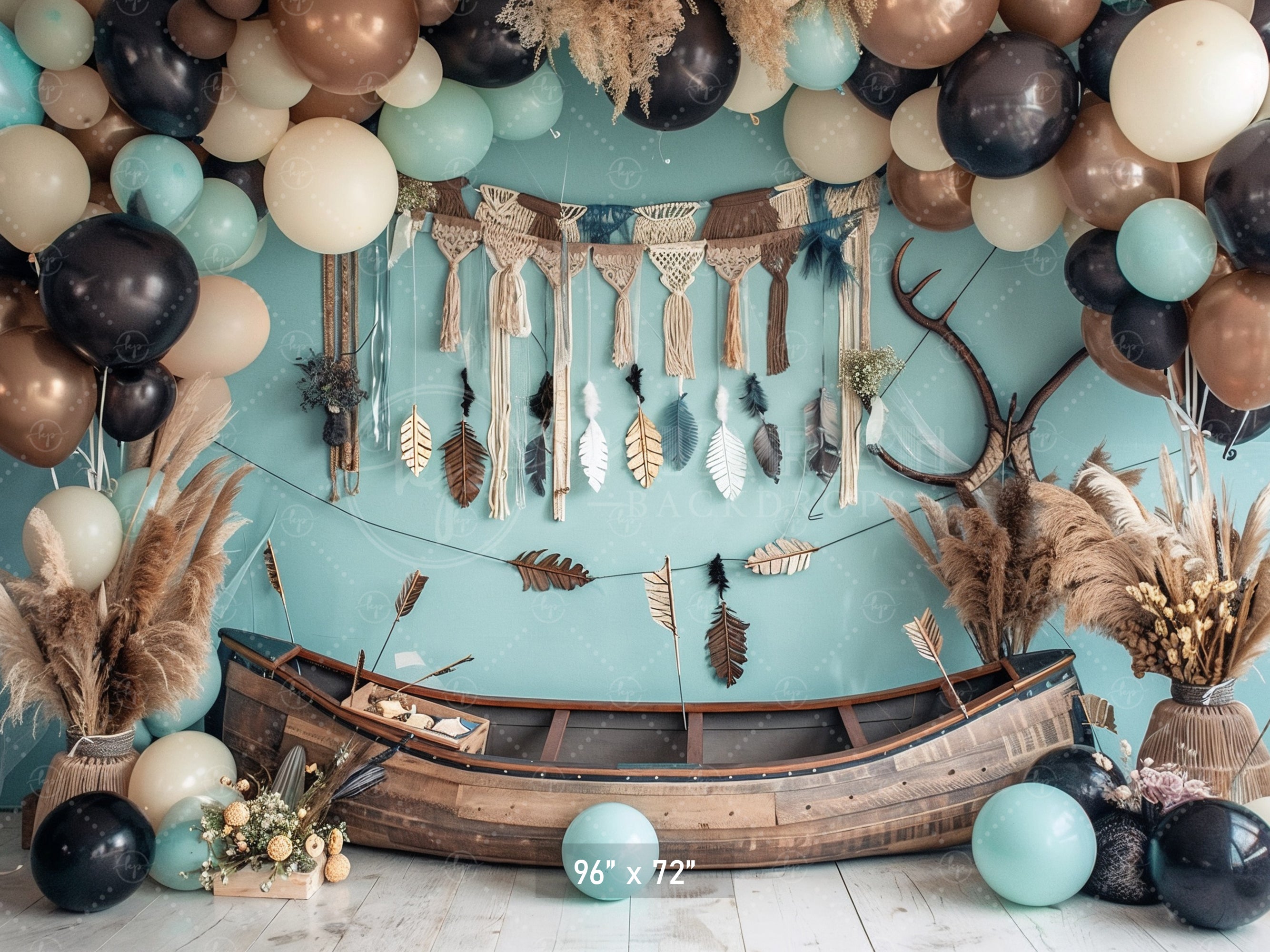 Rustic Boho Canoe Backdrop