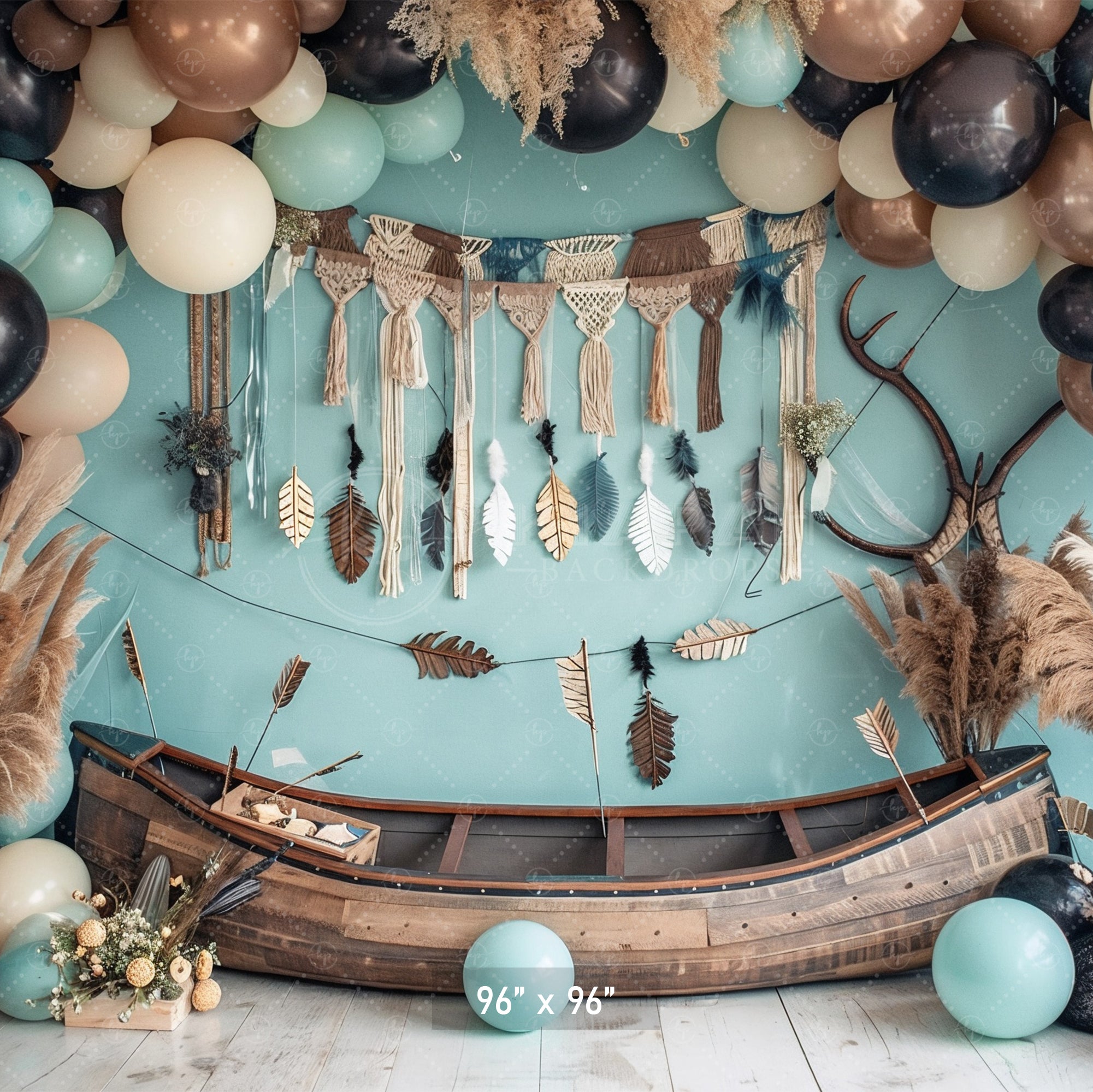 Rustic Boho Canoe Backdrop