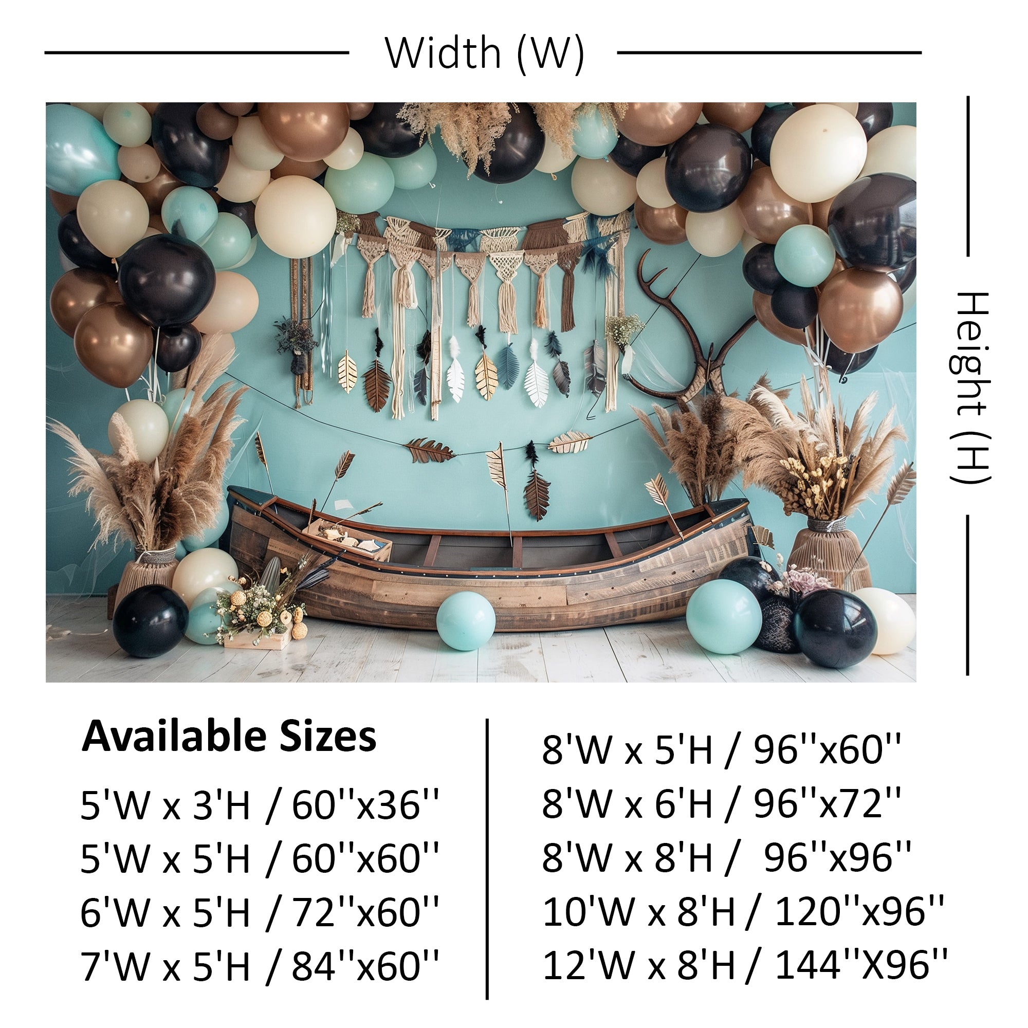 Rustic Boho Canoe Backdrop