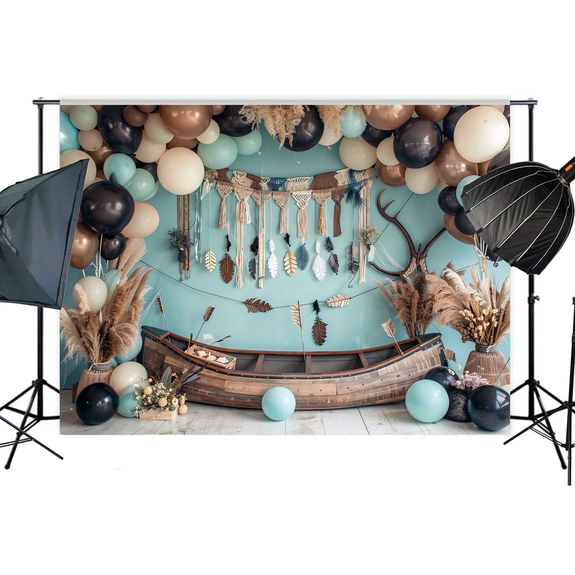 Rustic Boho Canoe Backdrop