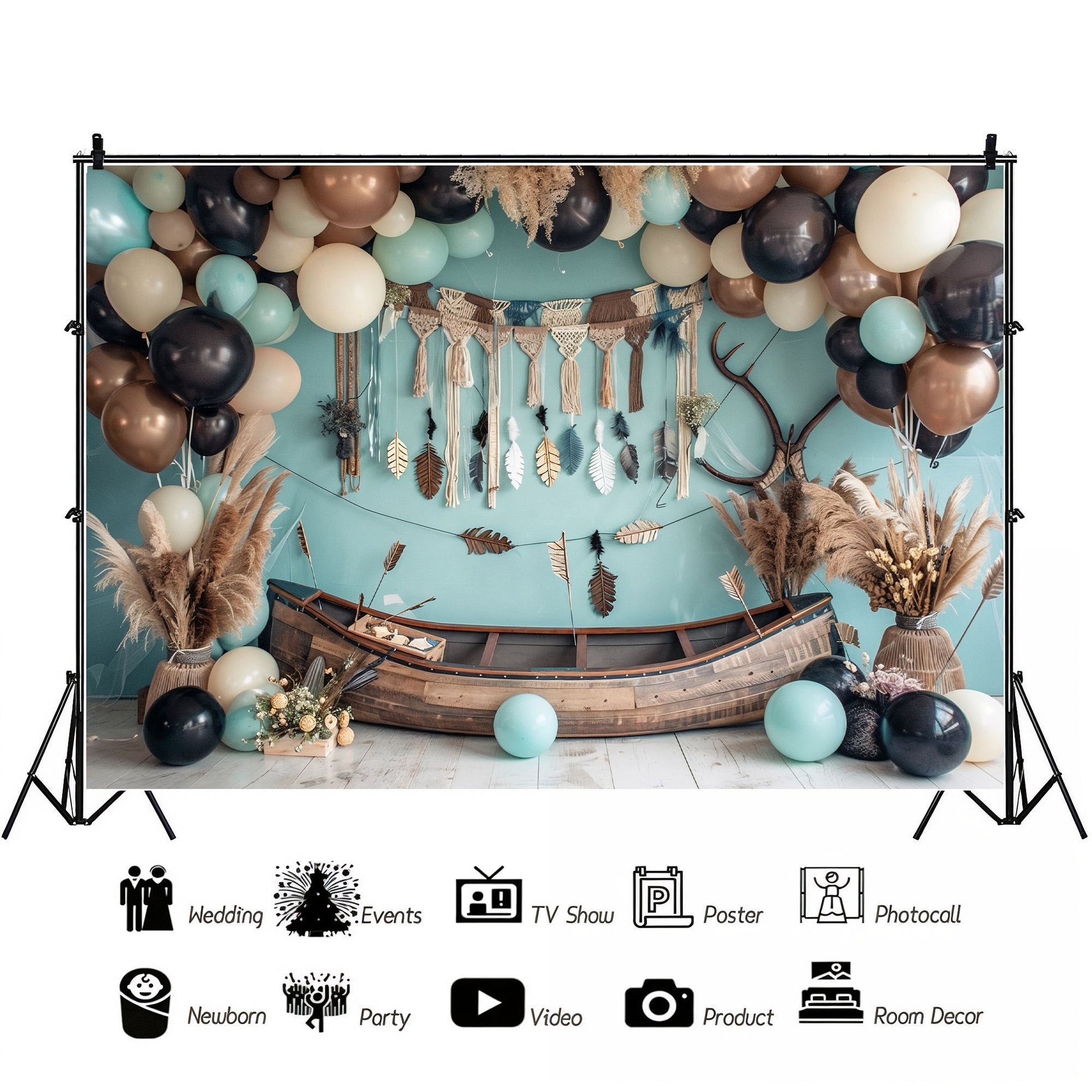 Rustic Boho Canoe Backdrop