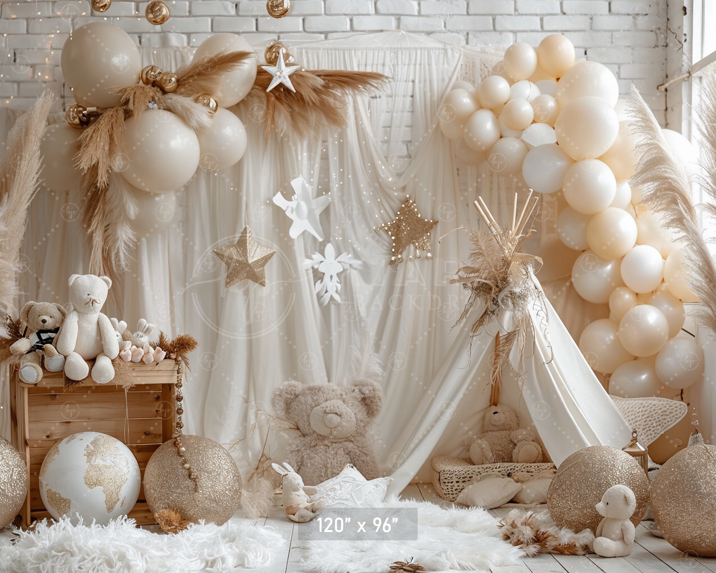 Elegant Neutral Boho Backdrop