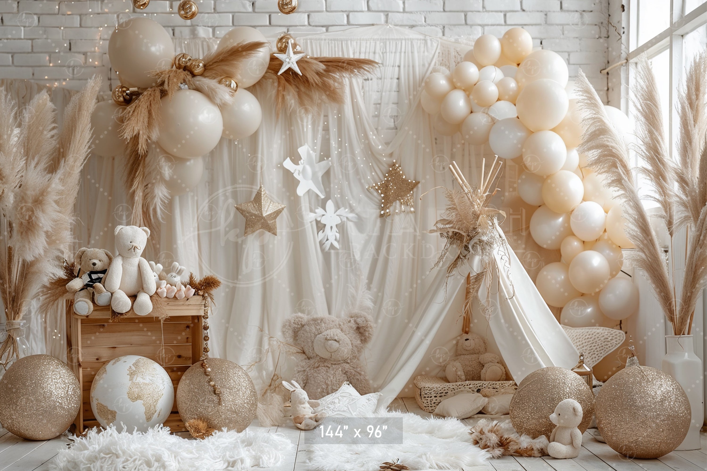 Elegant Neutral Boho Backdrop