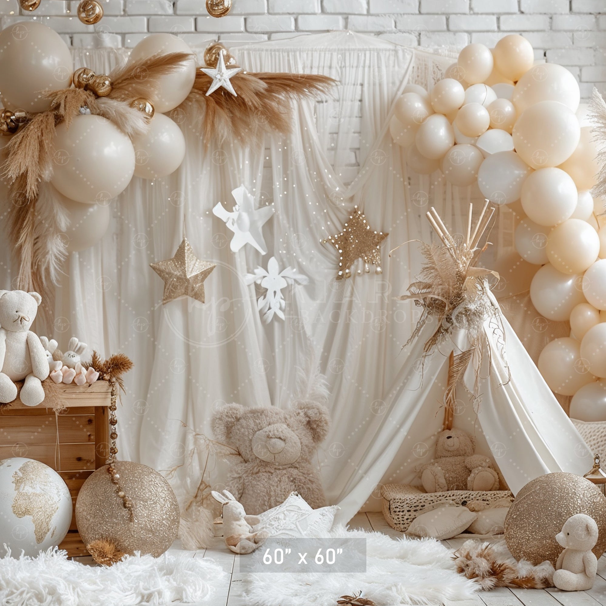 Elegant Neutral Boho Backdrop