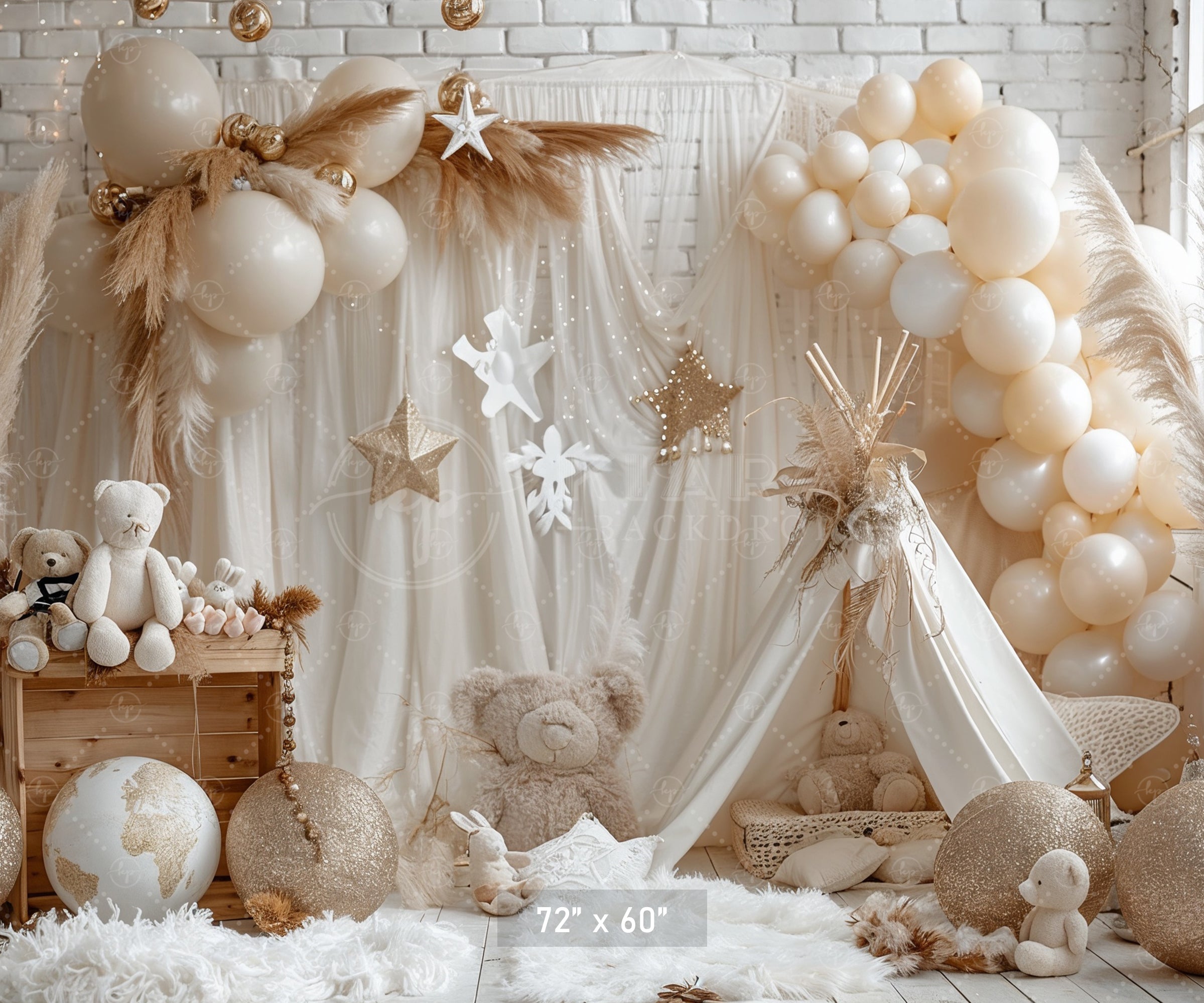 Elegant Neutral Boho Backdrop