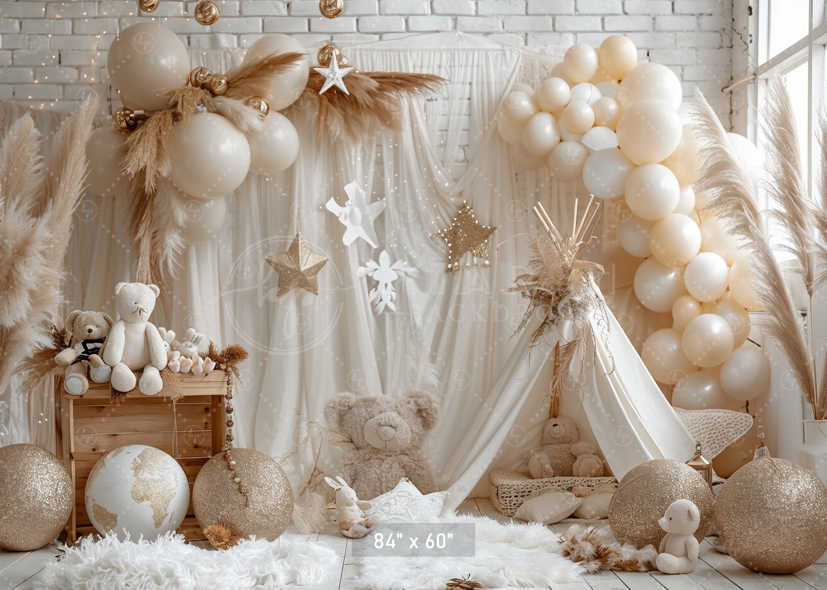 Elegant Neutral Boho Backdrop