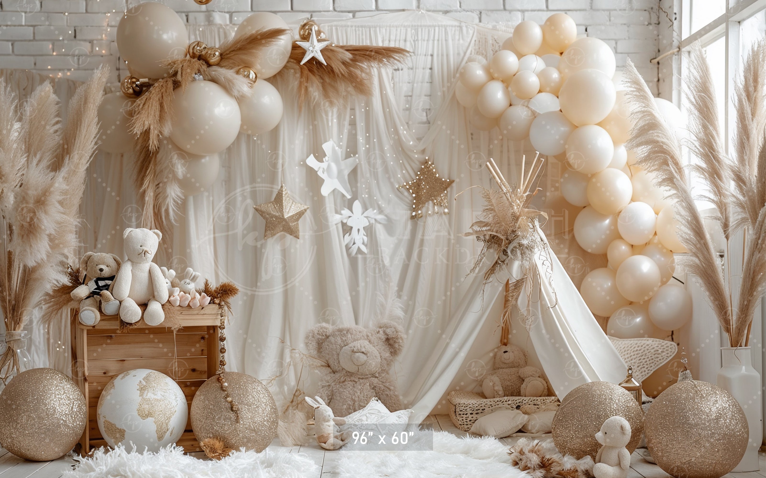 Elegant Neutral Boho Backdrop