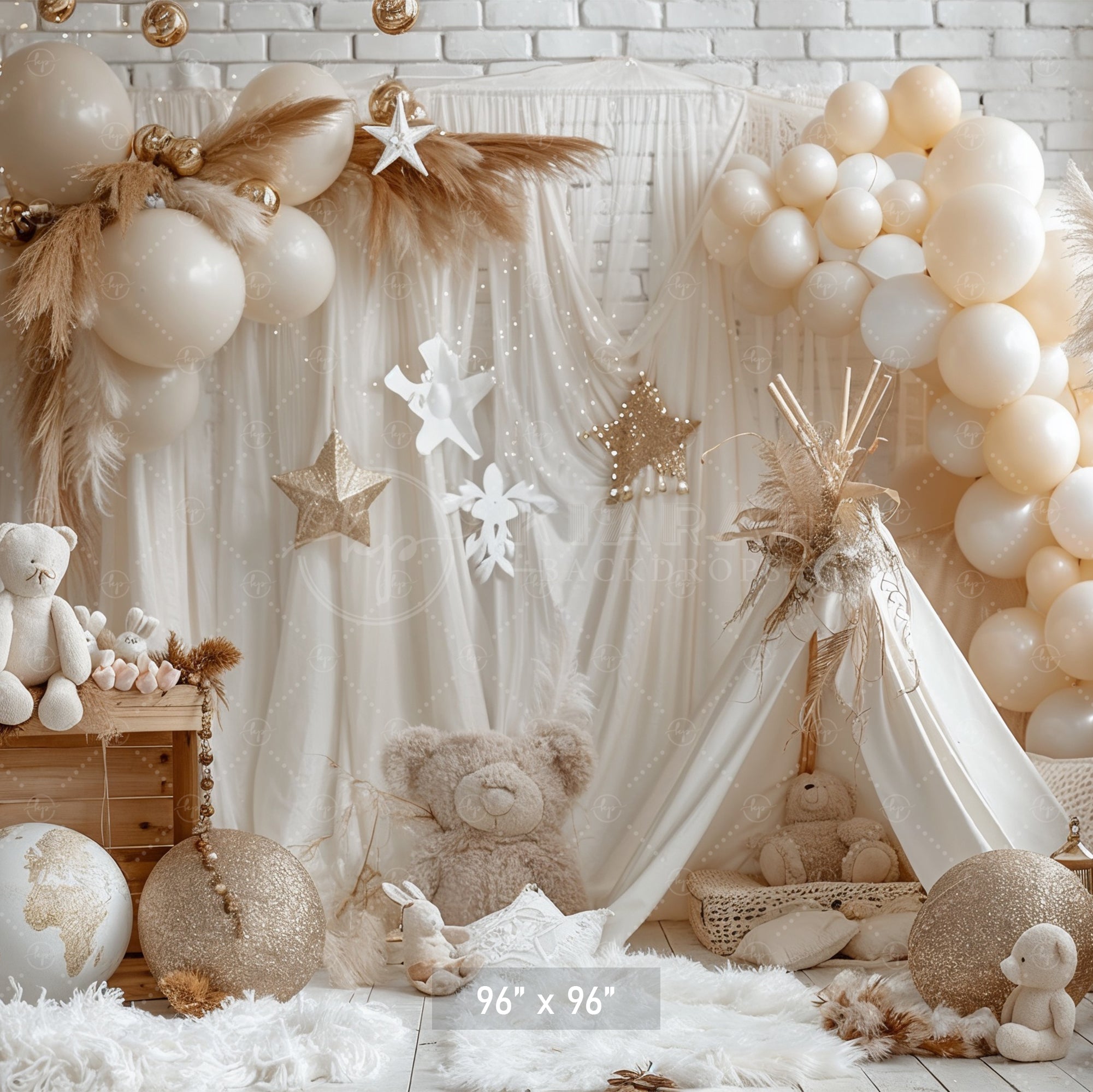 Elegant Neutral Boho Backdrop