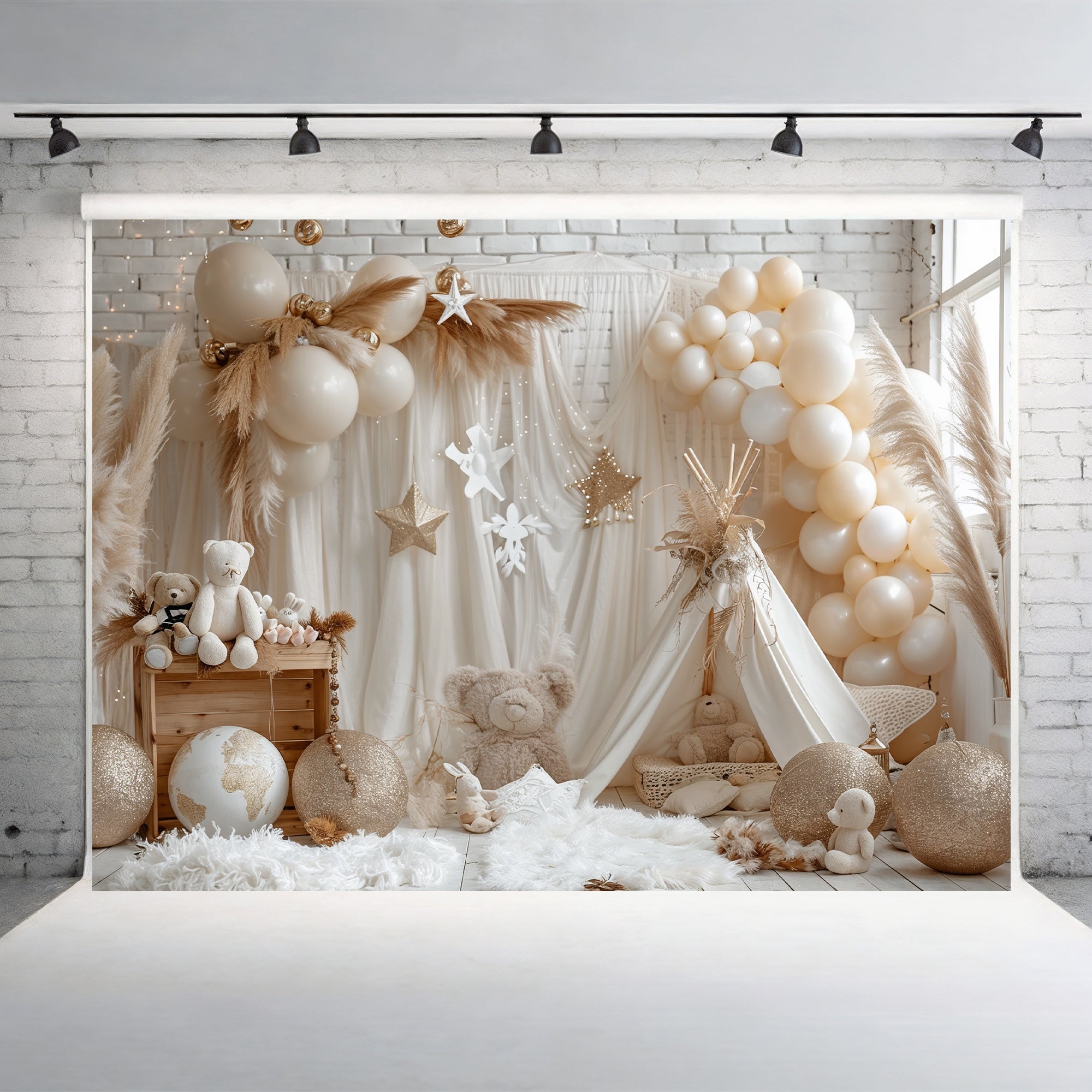 Elegant Neutral Boho Backdrop