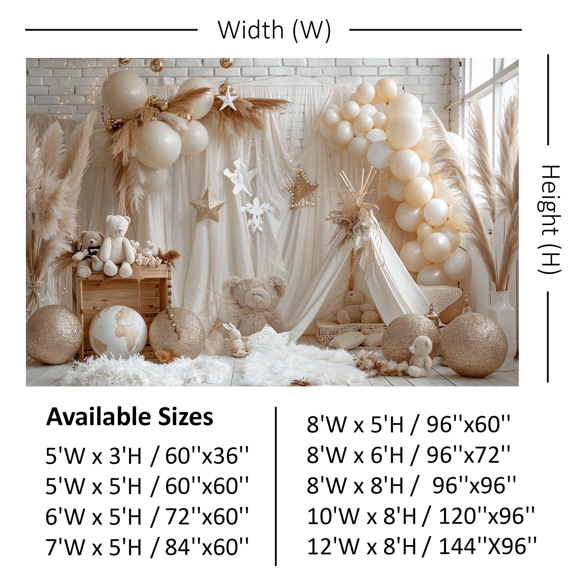 Elegant Neutral Boho Backdrop