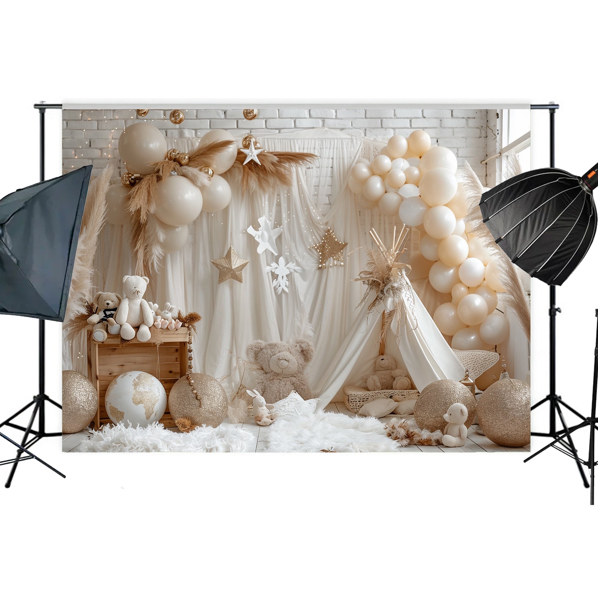 Elegant Neutral Boho Backdrop