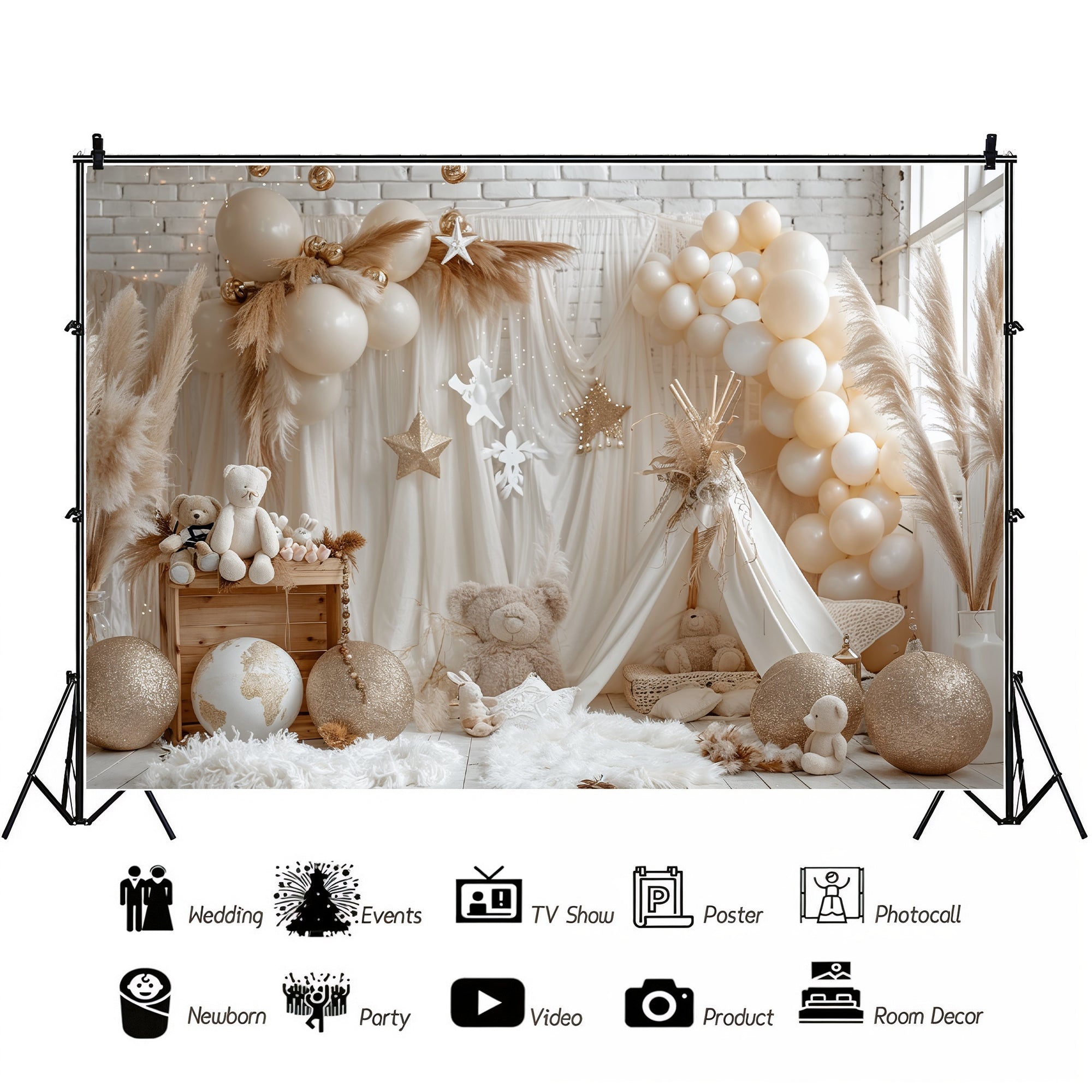 Elegant Neutral Boho Backdrop