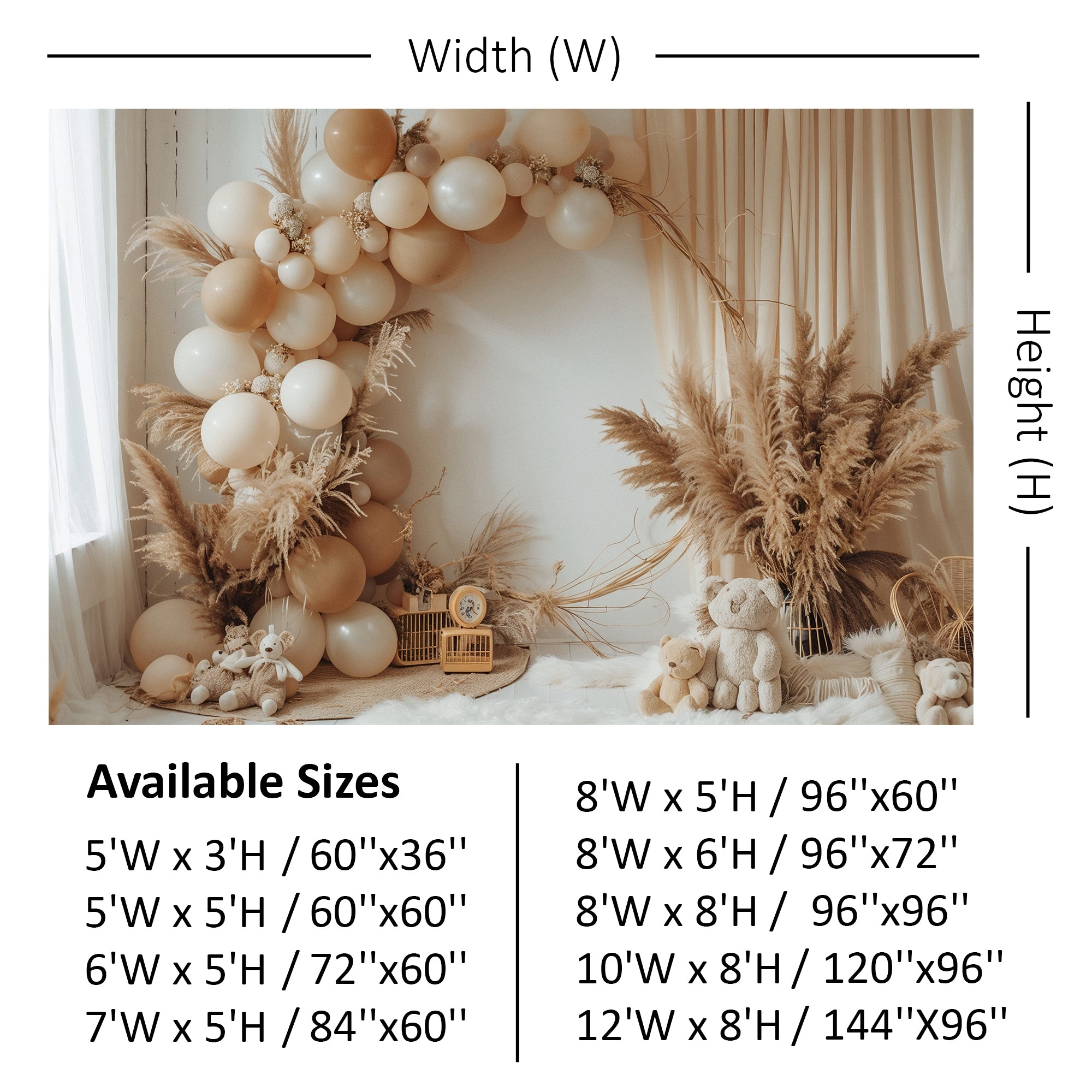 Minimalist Boho Balloon Arch Backdrop