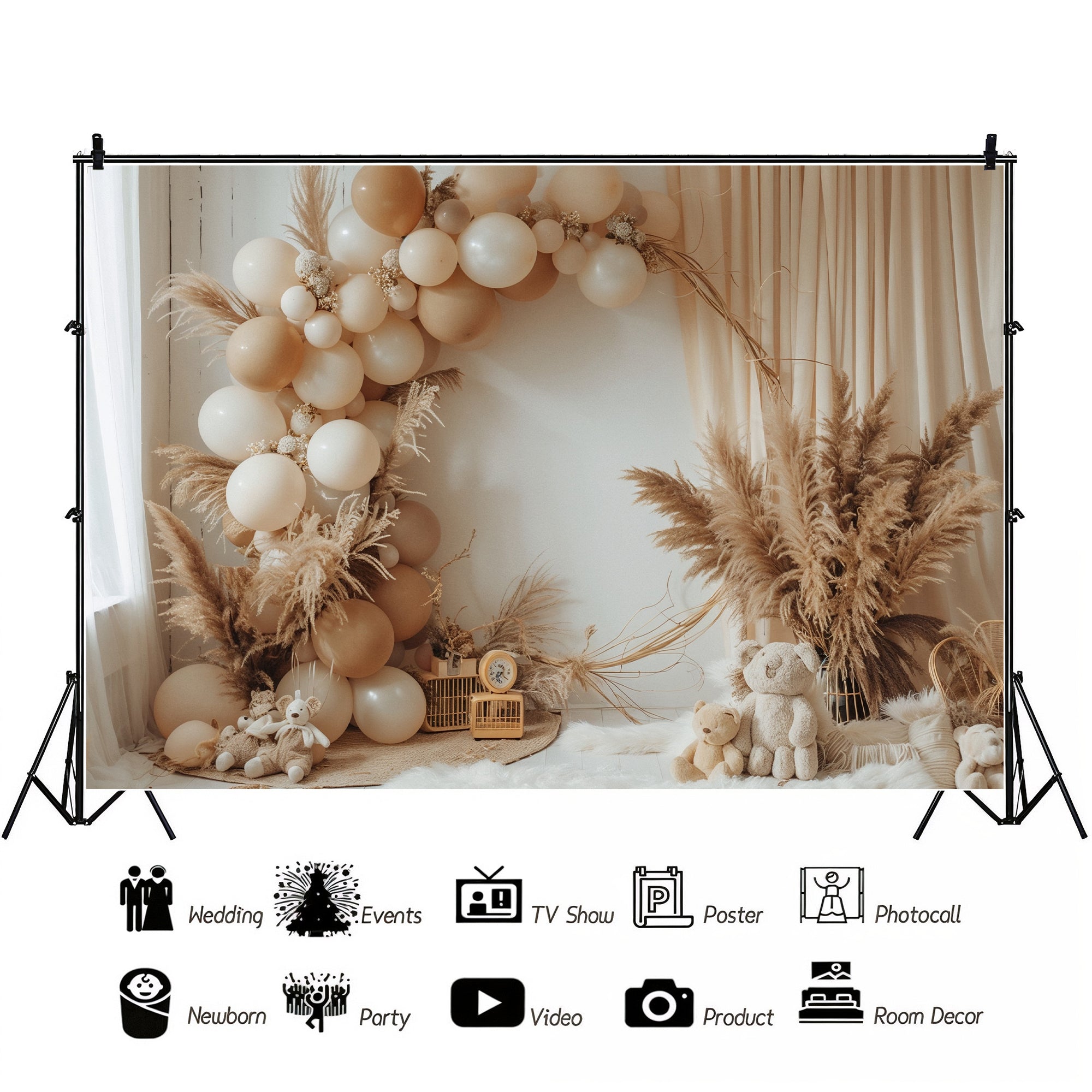 Minimalist Boho Balloon Arch Backdrop
