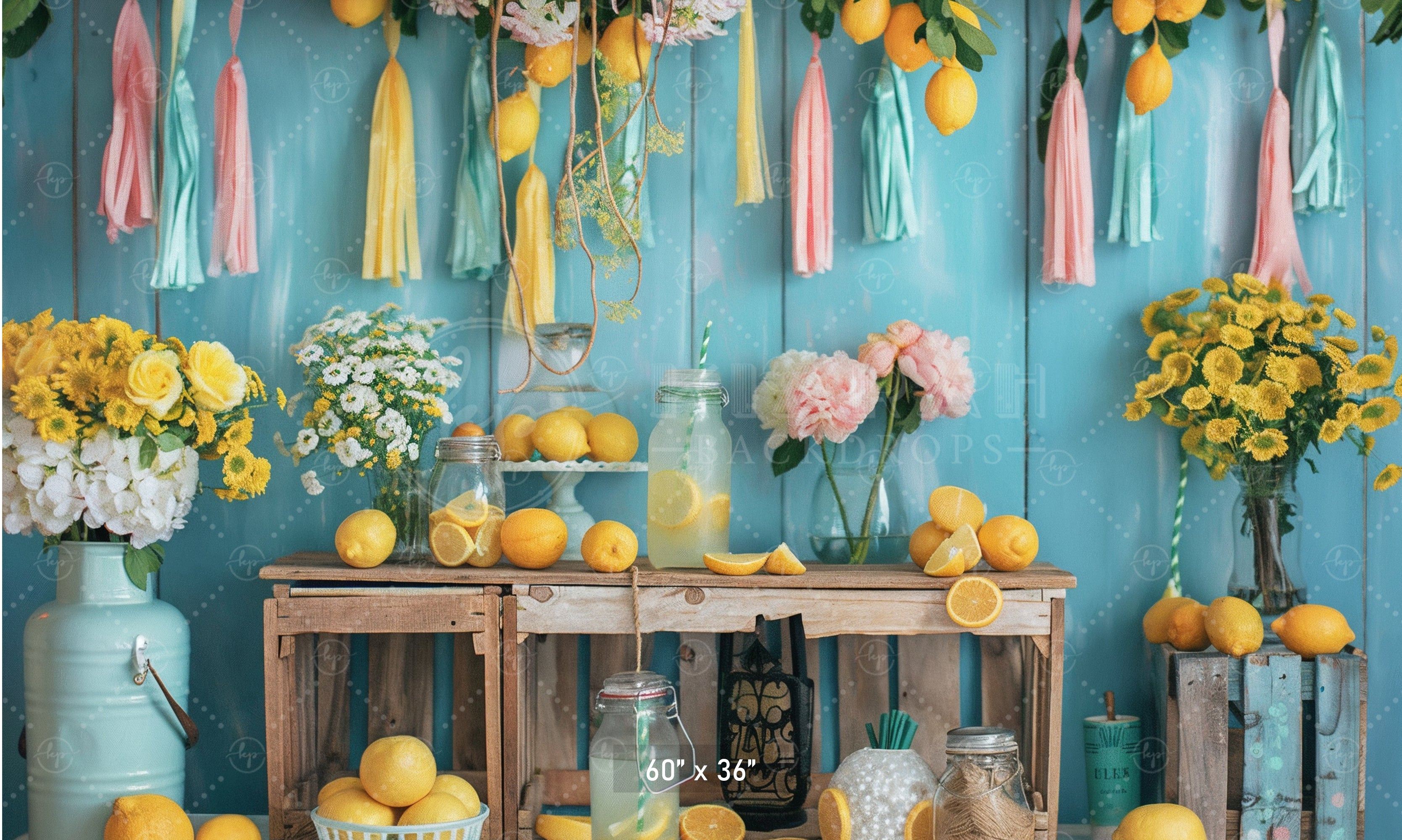 Vibrant Lemonade Stand Backdrop