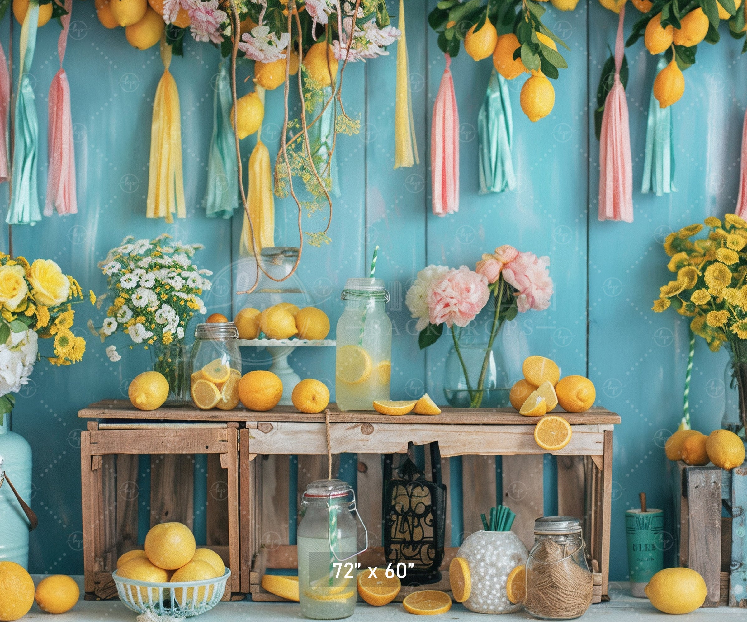 Vibrant Lemonade Stand Backdrop