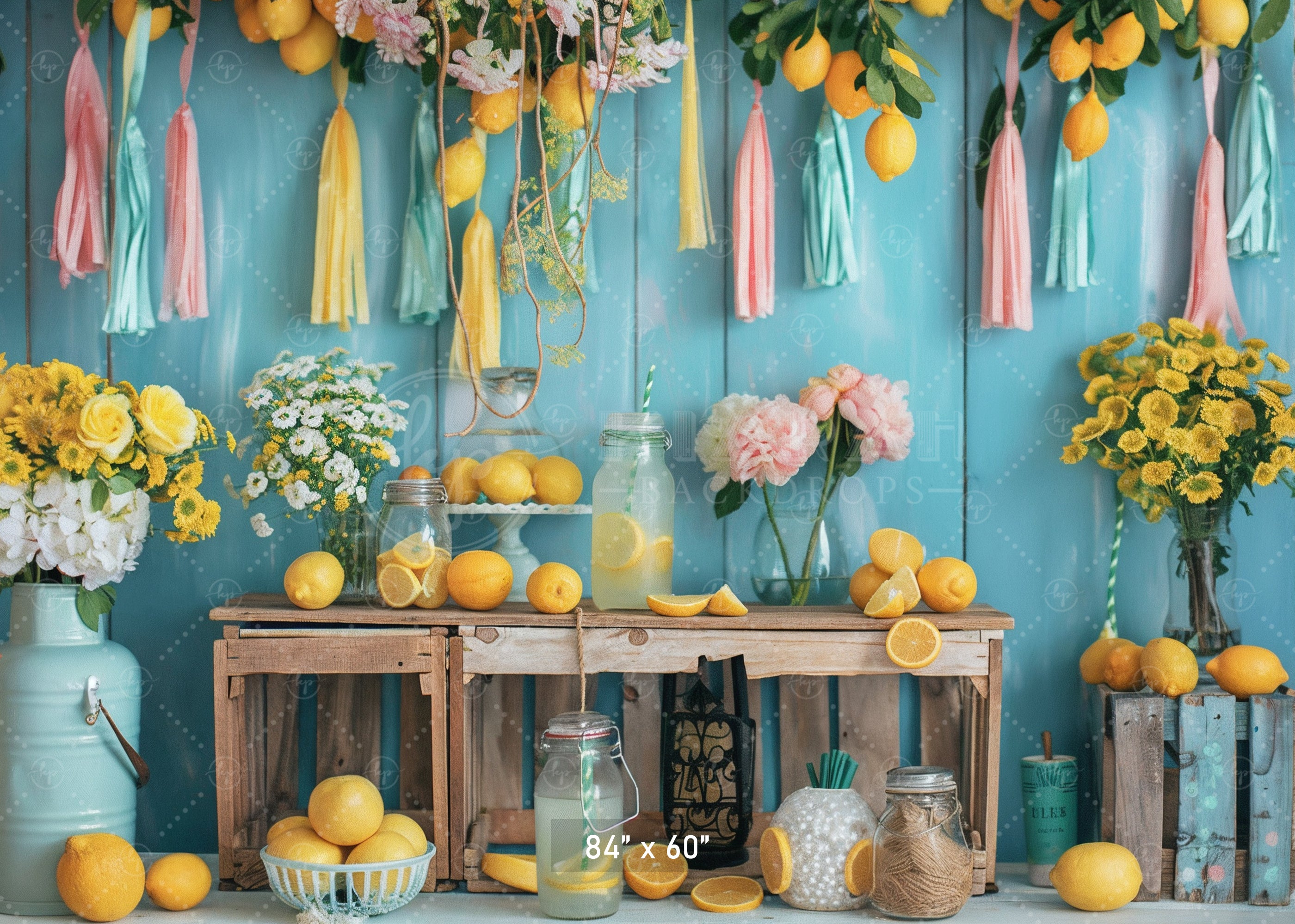 Vibrant Lemonade Stand Backdrop