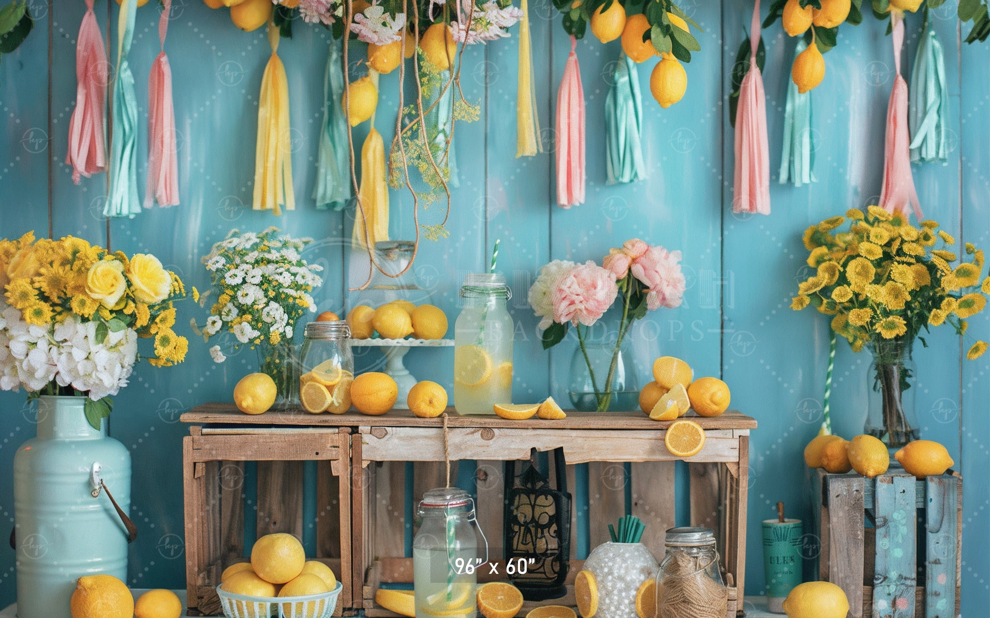 Vibrant Lemonade Stand Backdrop