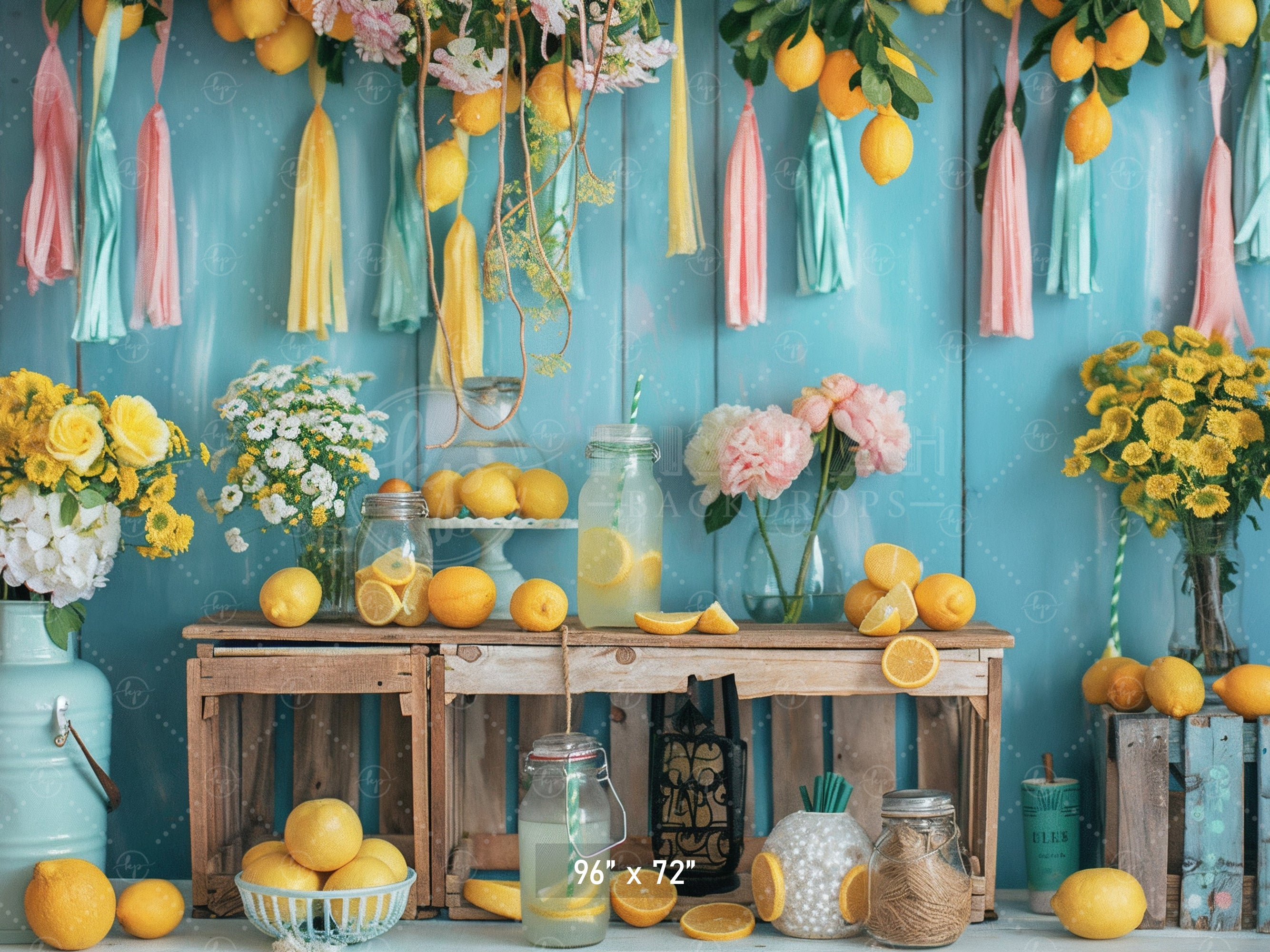 Vibrant Lemonade Stand Backdrop
