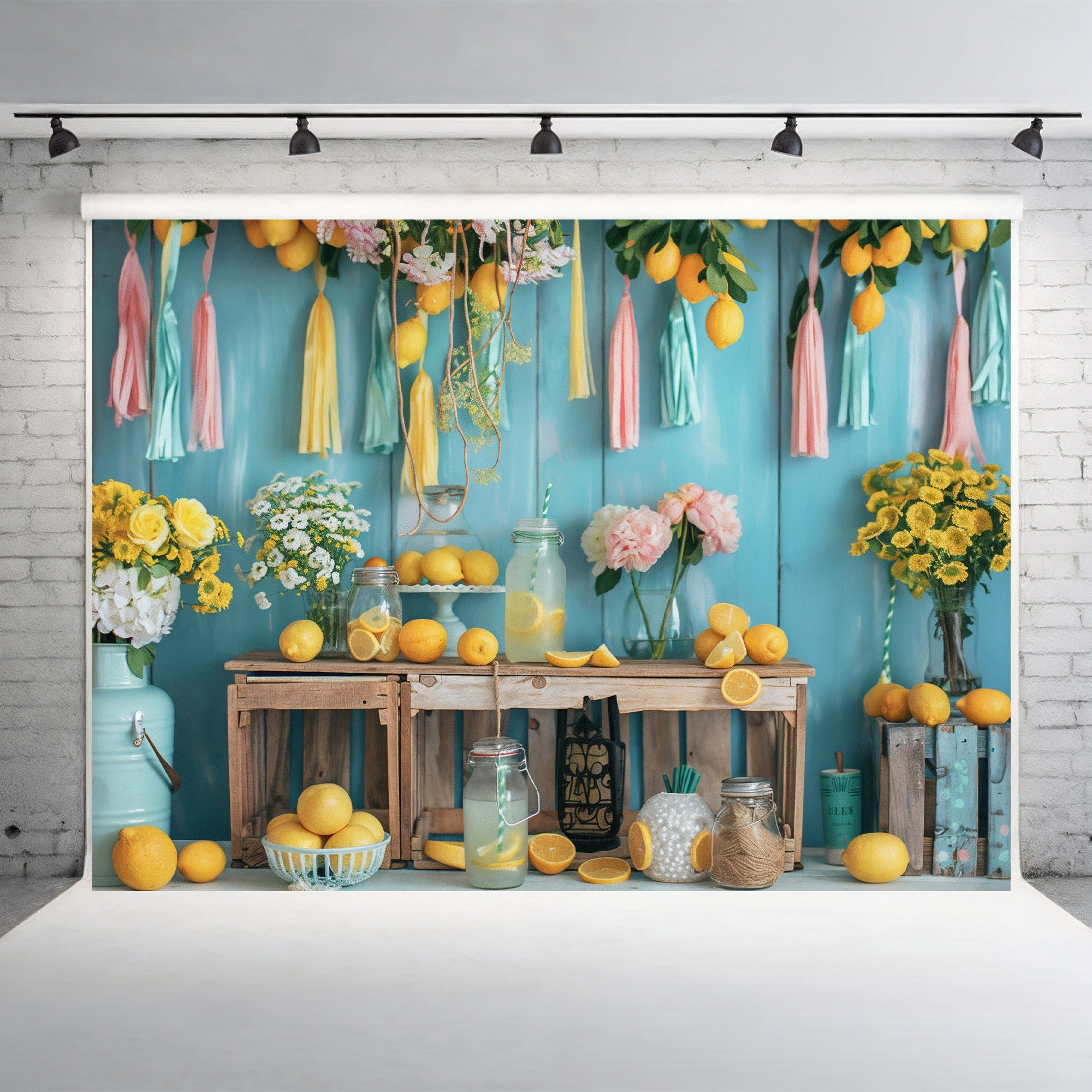 Vibrant Lemonade Stand Backdrop