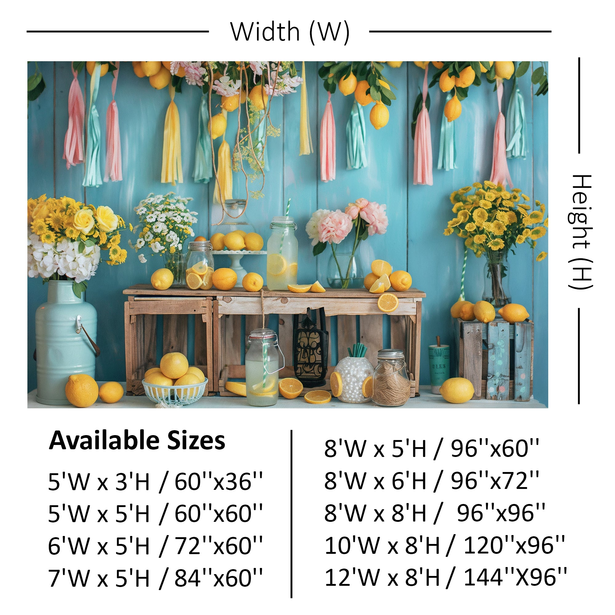 Vibrant Lemonade Stand Backdrop