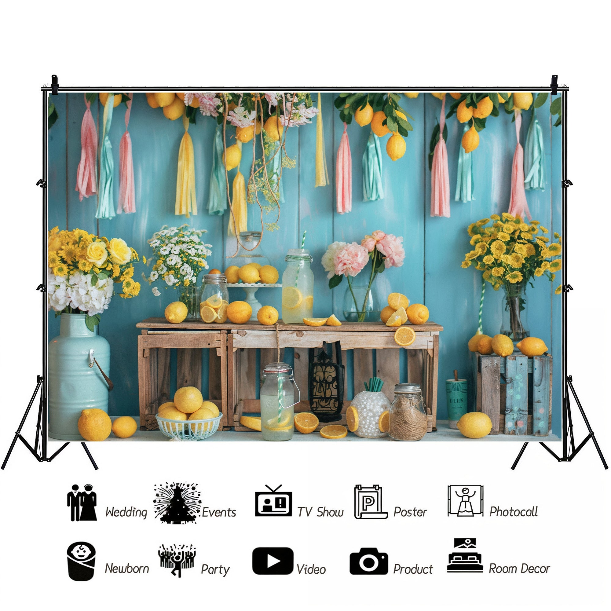 Vibrant Lemonade Stand Backdrop