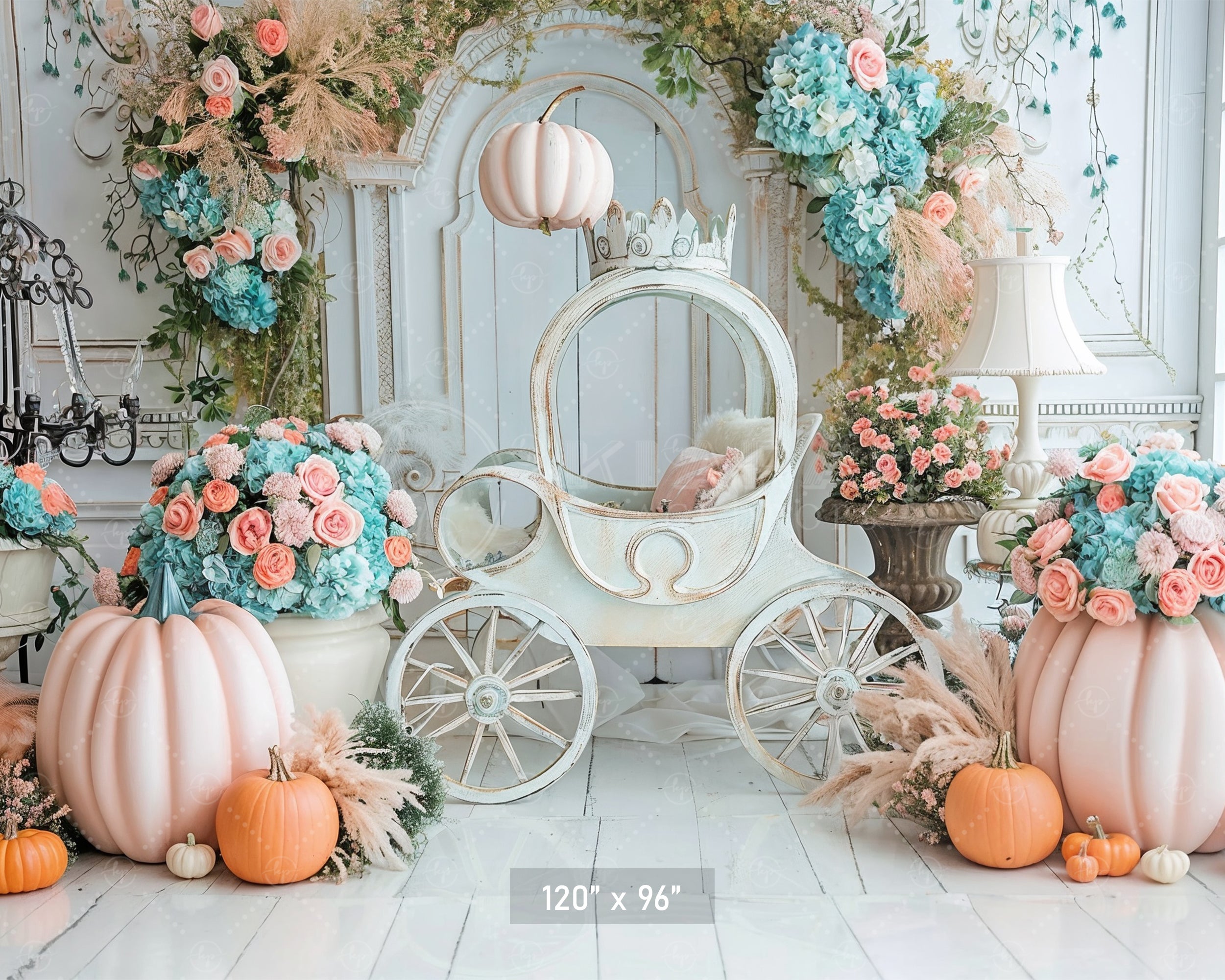 Enchanted Pumpkin Carriage Backdrop