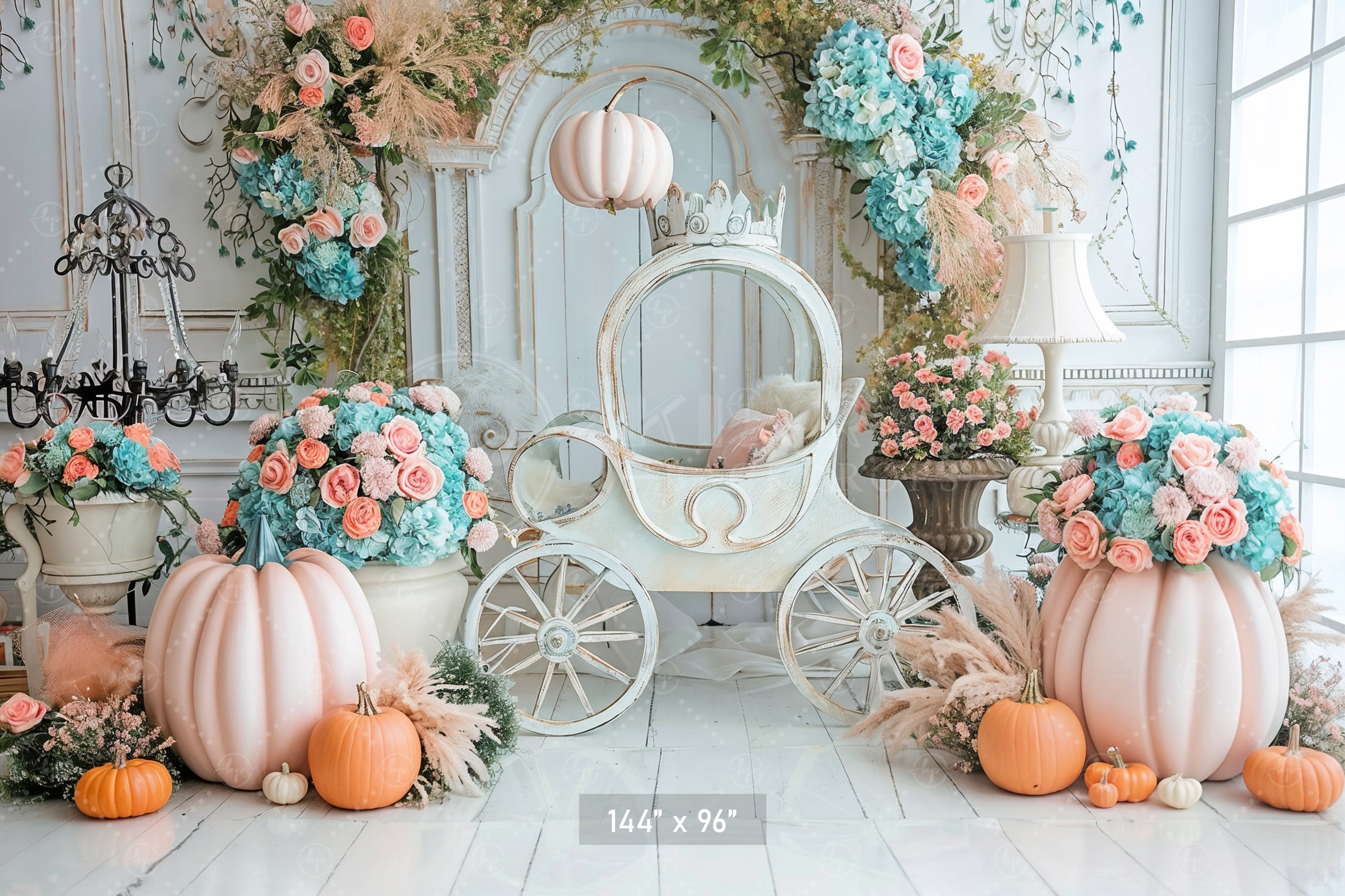 Enchanted Pumpkin Carriage Backdrop