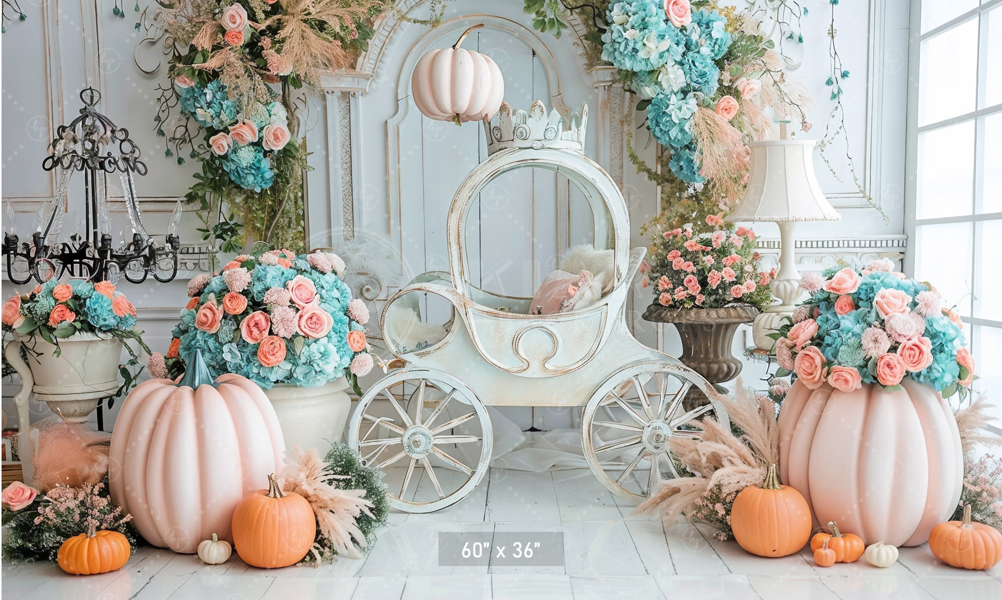 Enchanted Pumpkin Carriage Backdrop