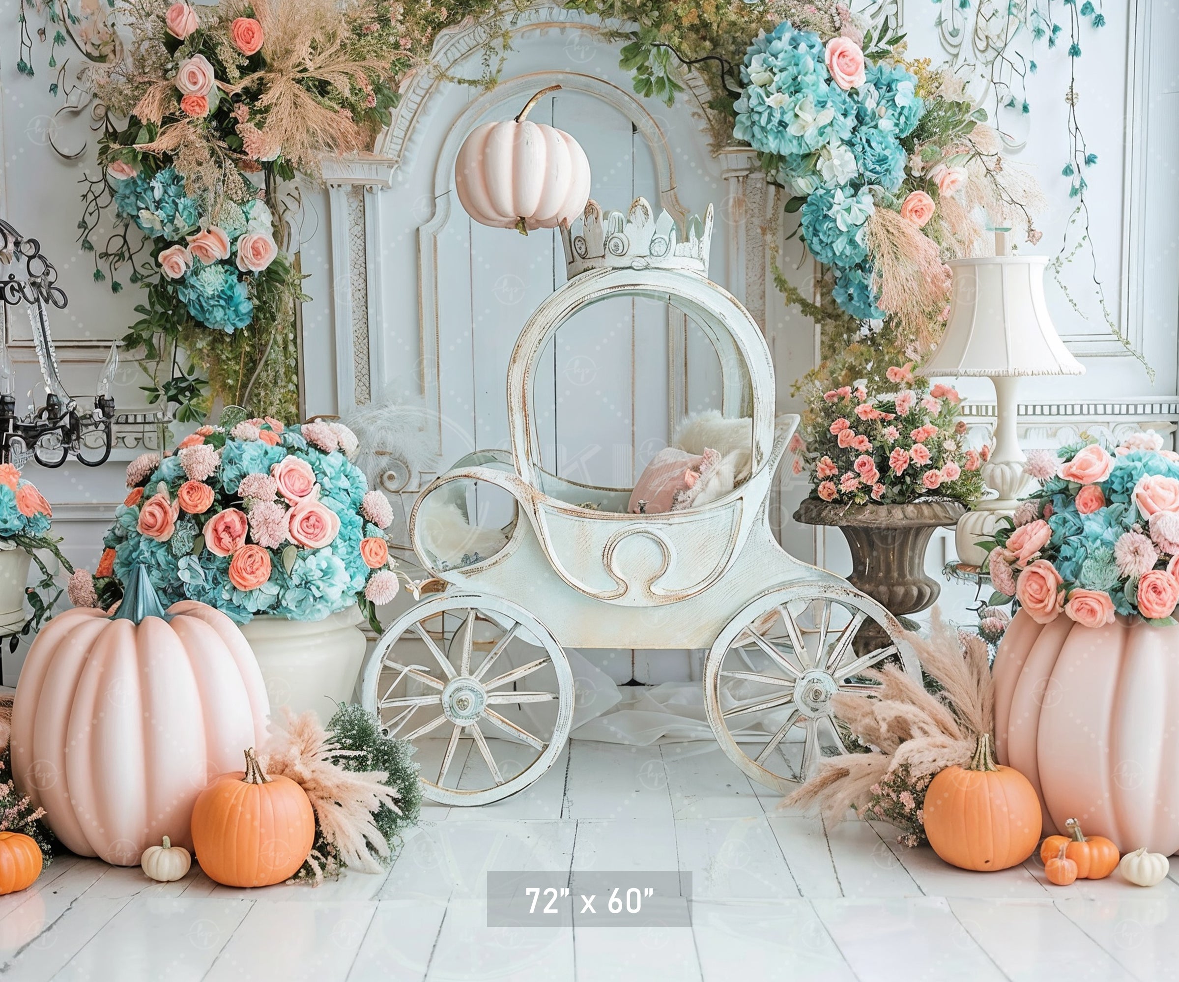 Enchanted Pumpkin Carriage Backdrop