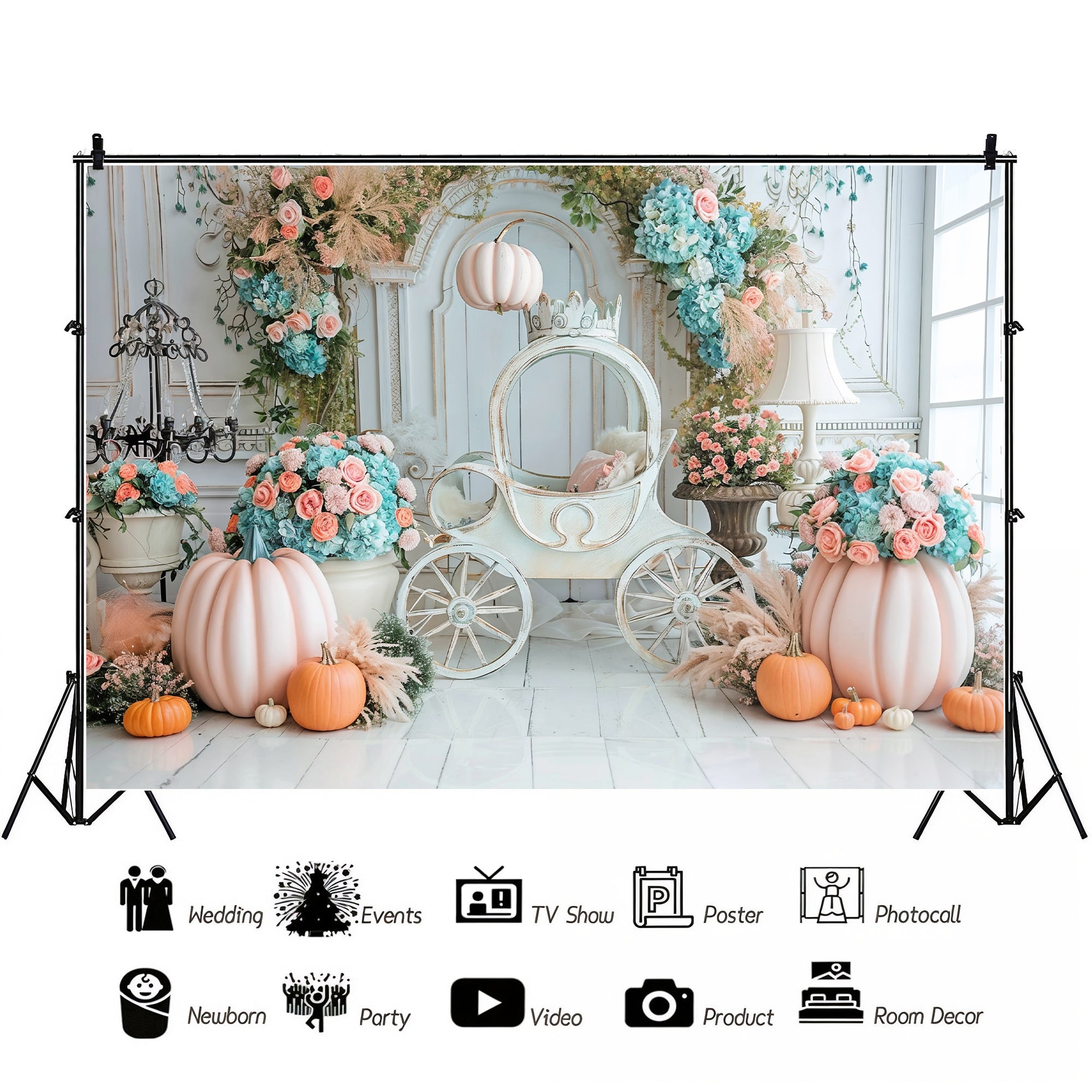 Enchanted Pumpkin Carriage Backdrop