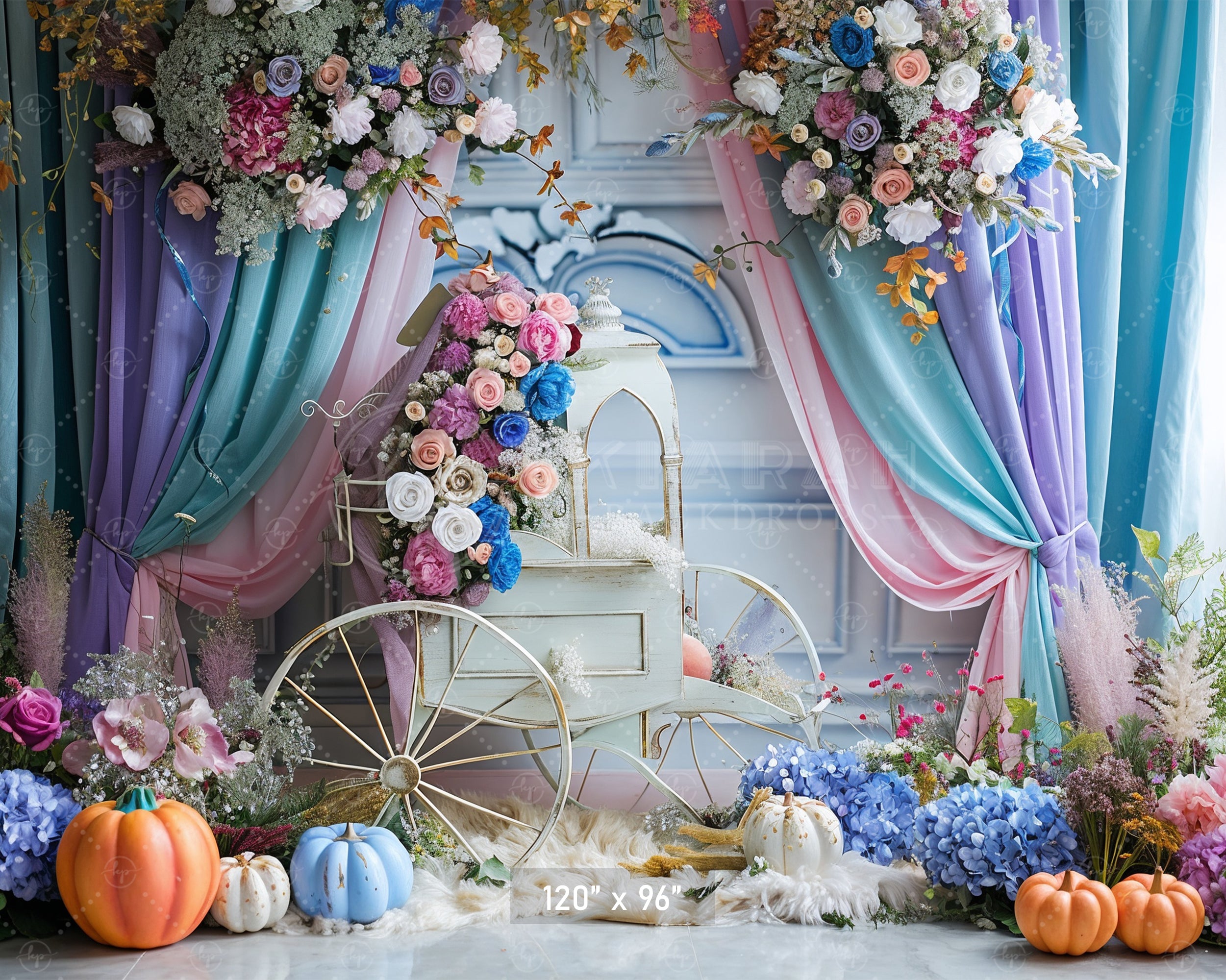 Fairytale Carriage & Floral Backdrop