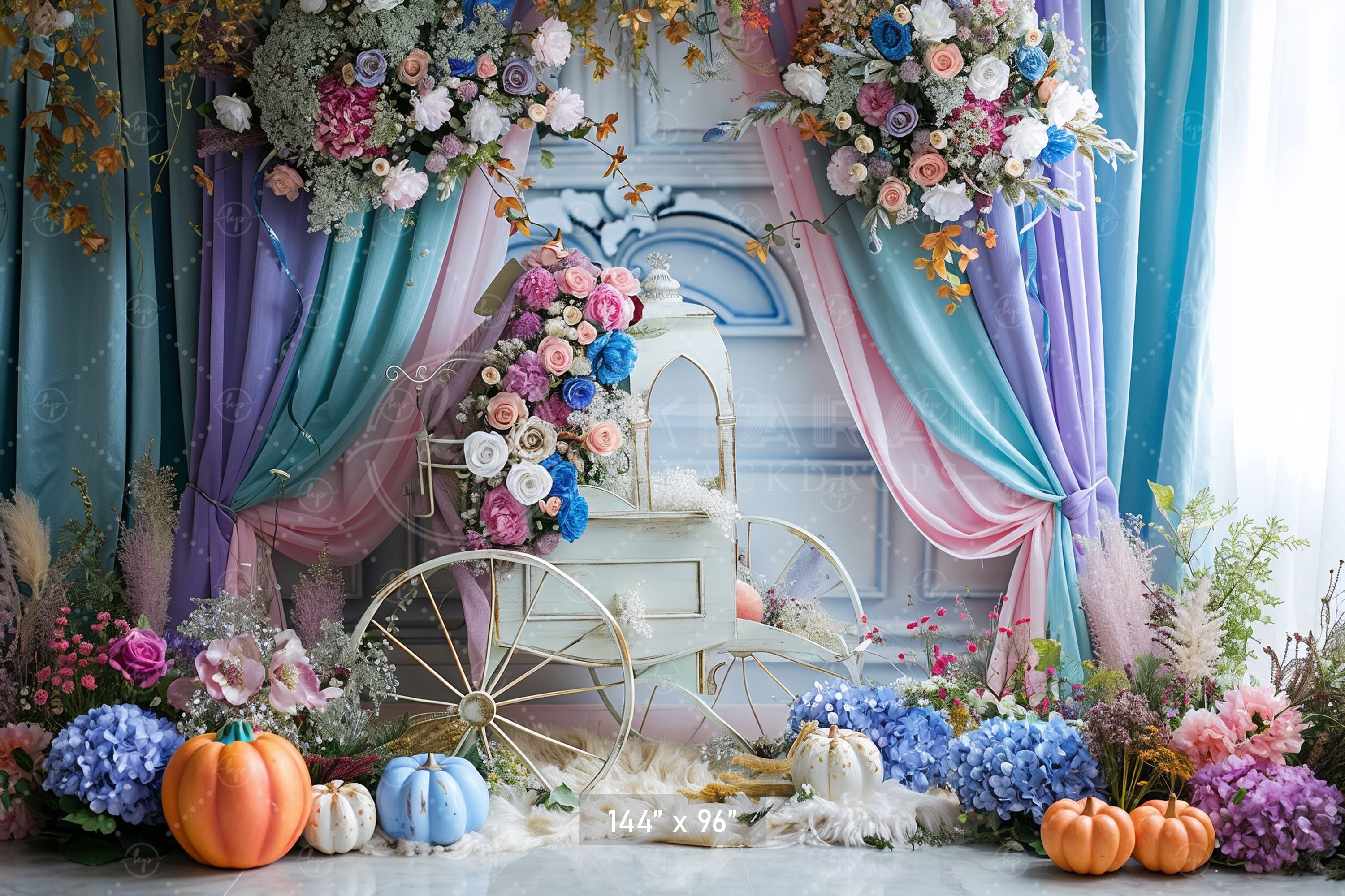 Fairytale Carriage & Floral Backdrop