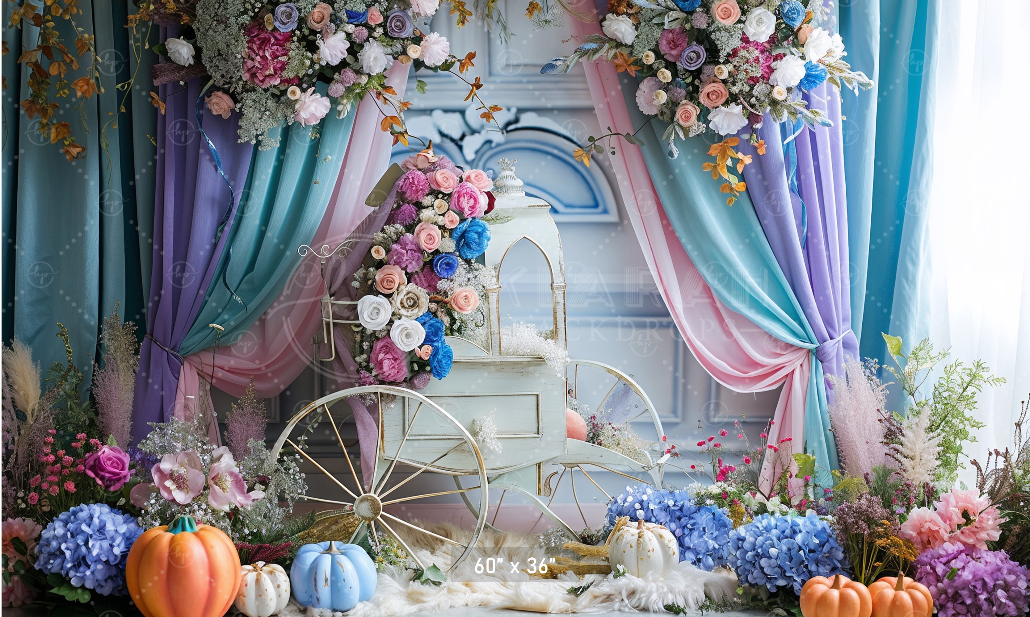 Fairytale Carriage & Floral Backdrop