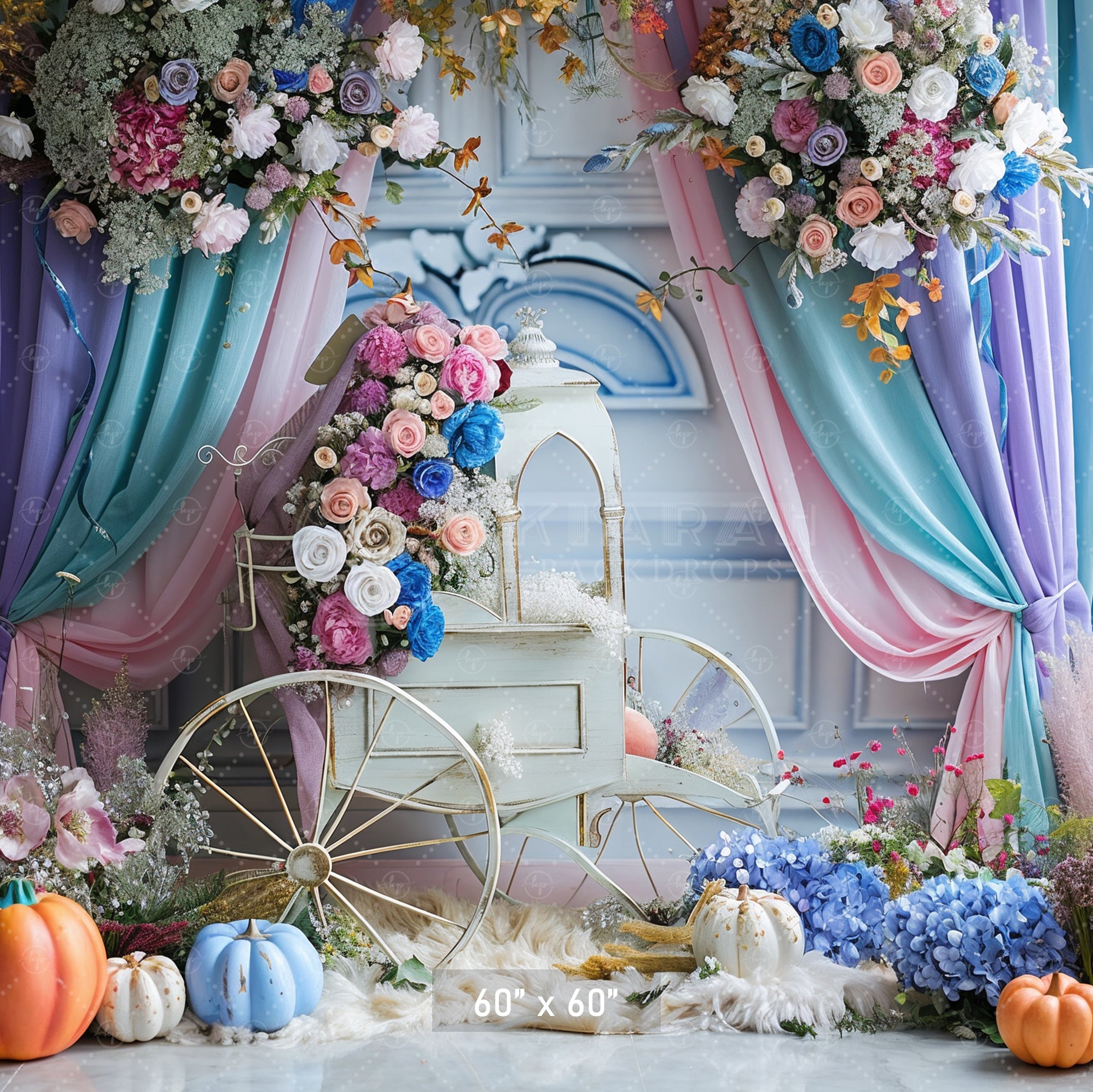 Fairytale Carriage & Floral Backdrop