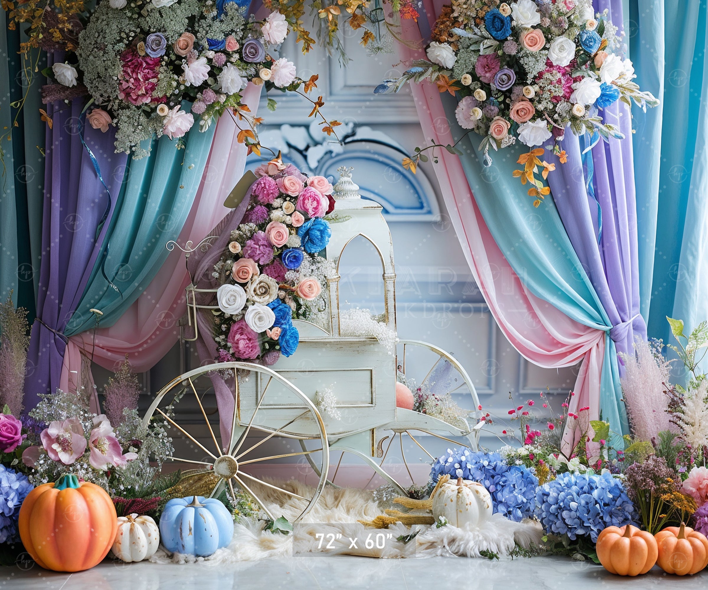 Fairytale Carriage & Floral Backdrop